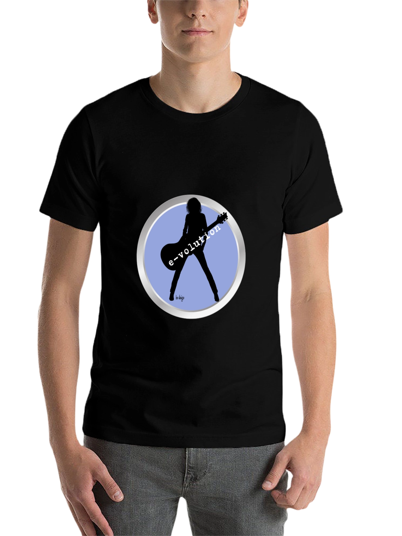 Black E-volution Guitarist Graphic Tee view 7