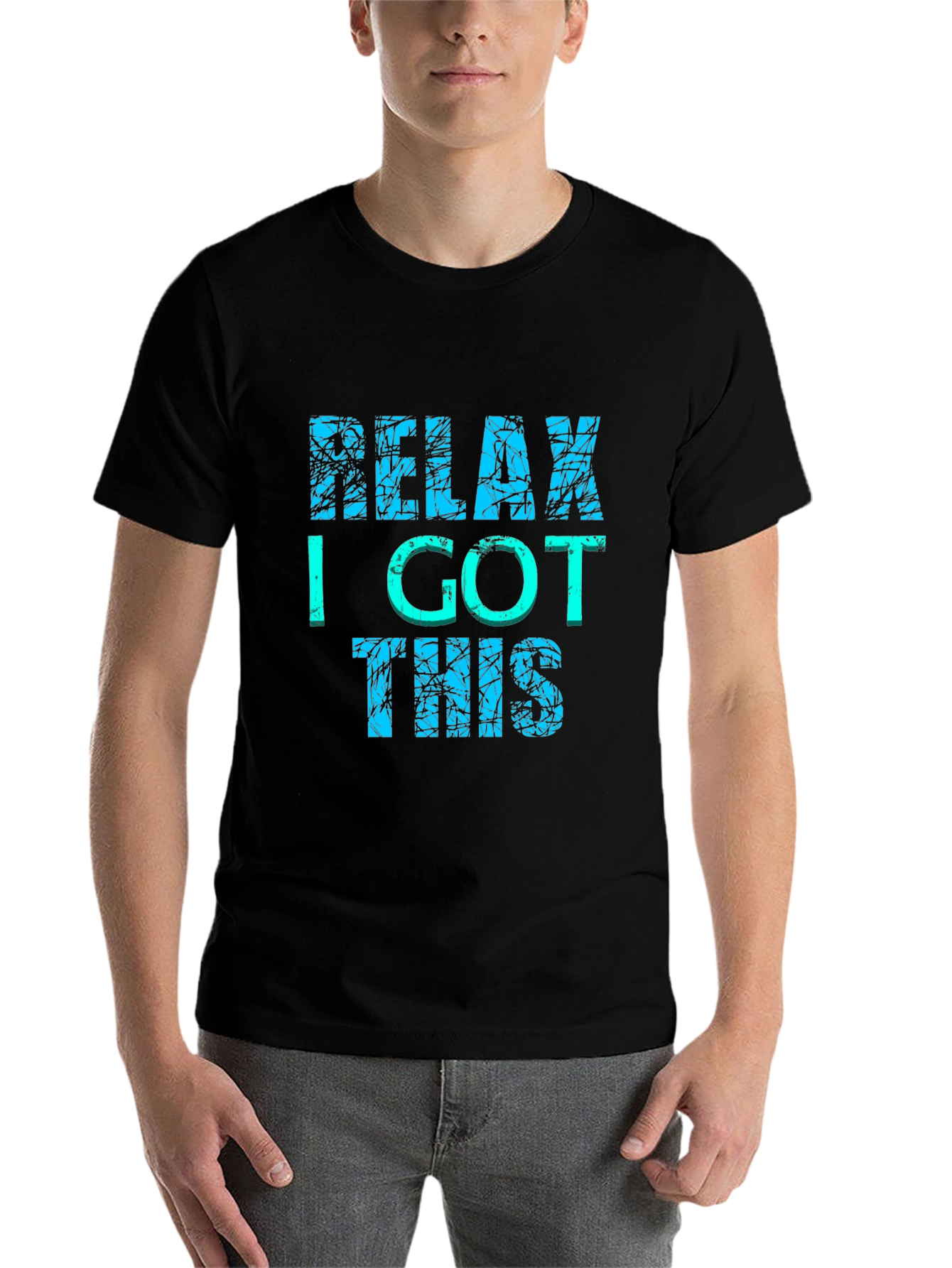 Black Relax I Got This Graphic Tee - Men's Black T-Shirt view 7