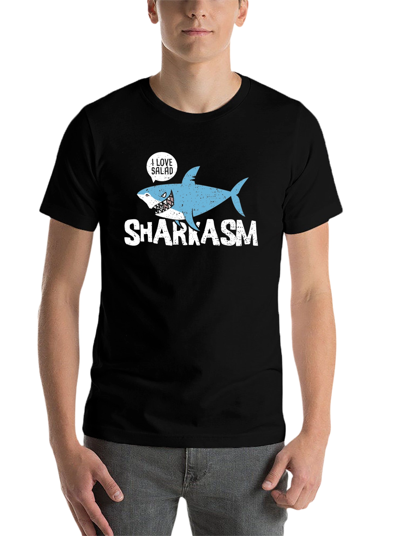 Black Sharkasm I Love Salad Graphic T-Shirt view 7