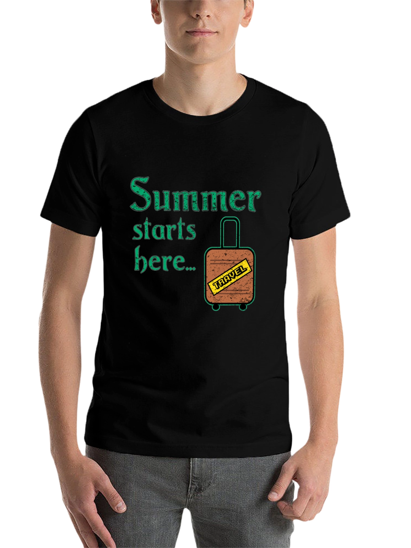 Black Summer Travel T-Shirt view 7