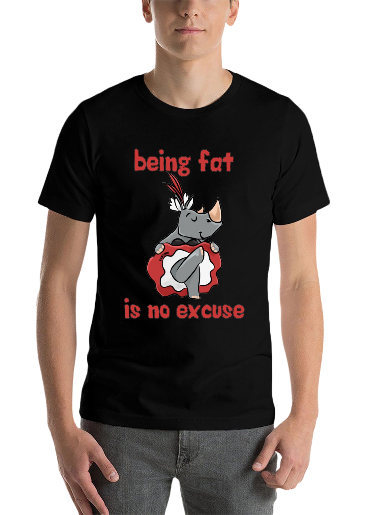 Black Being Fat is No Excuse T-Shirt view 7