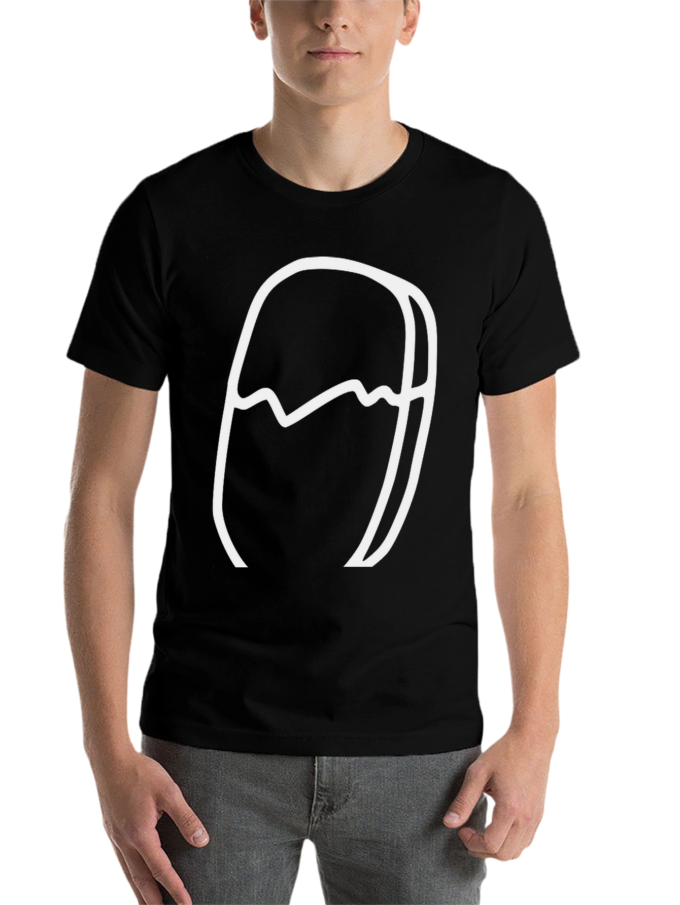 Black Abstract Mountain Graphic Tee view 7