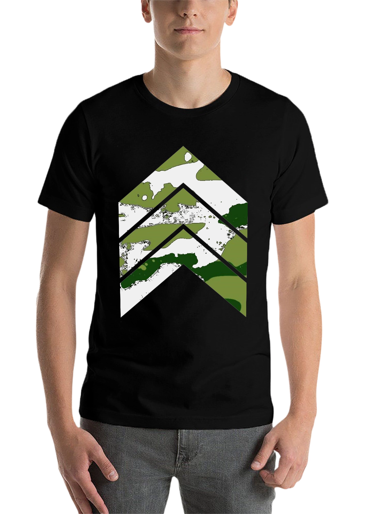 Black Camo Chevron Graphic Tee - Casual Style view 7