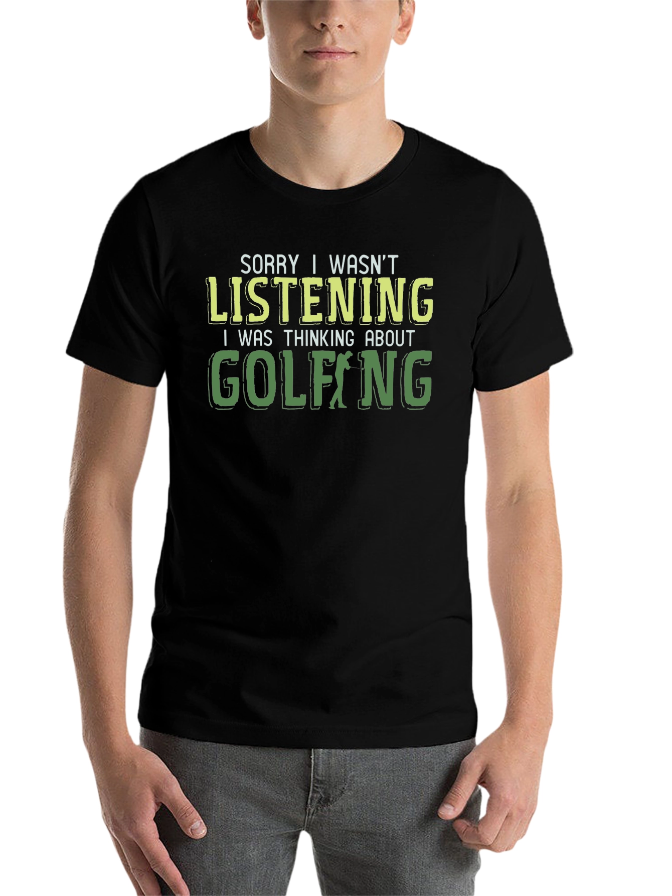 Black Golfing T-Shirt Funny Novelty Tee view 7