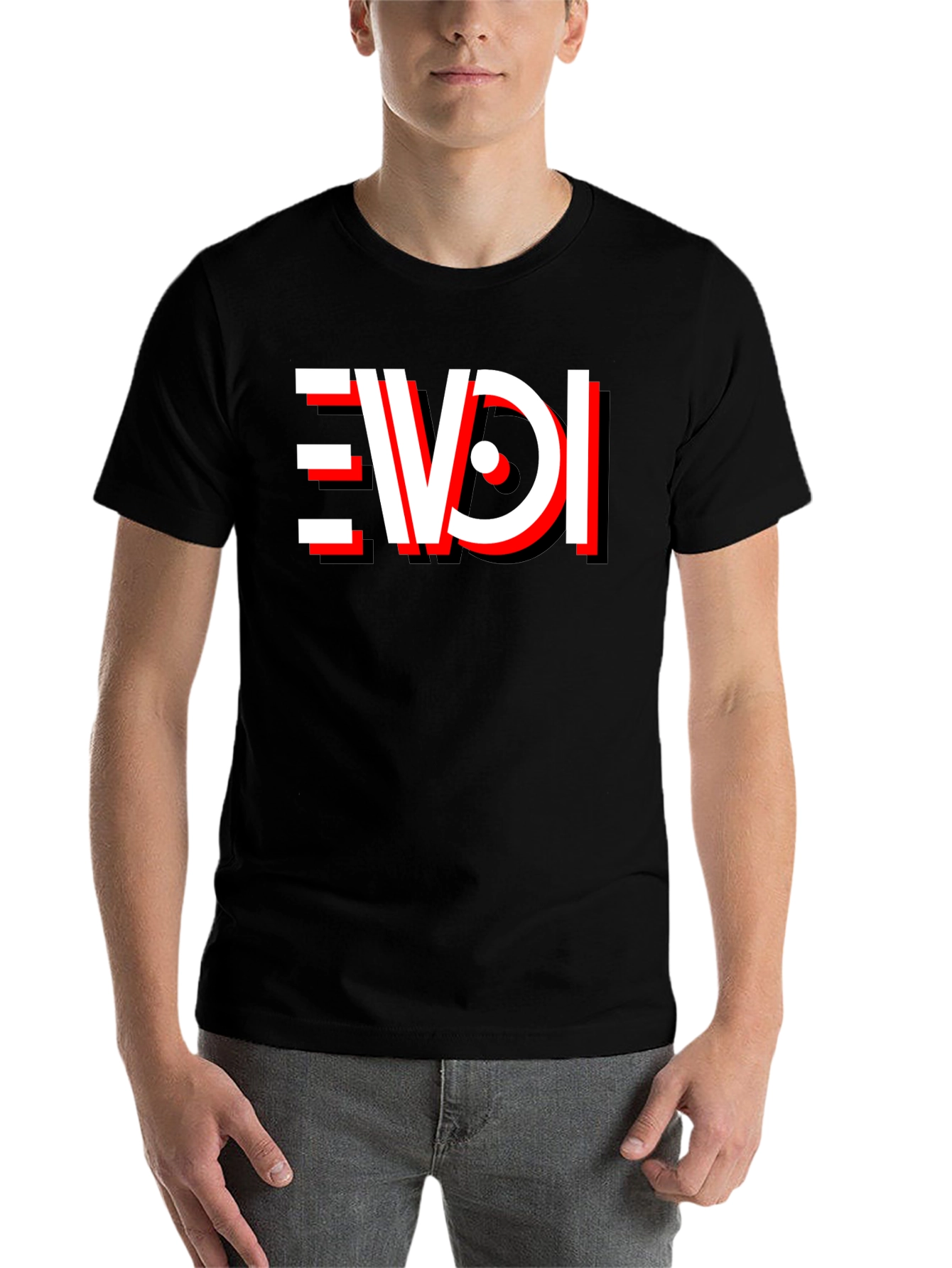 Black EVDI T-Shirt - Bold Graphic Tee view 7