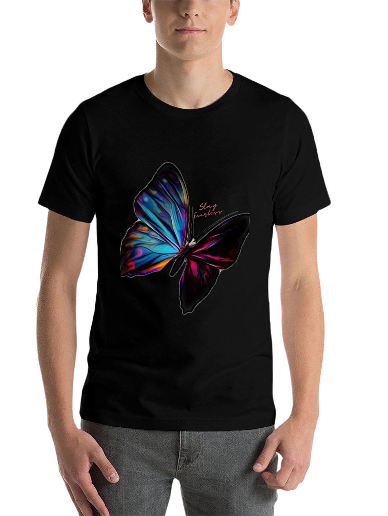 Black Butterfly Graphic Tee - Stay Fearless Design view 7