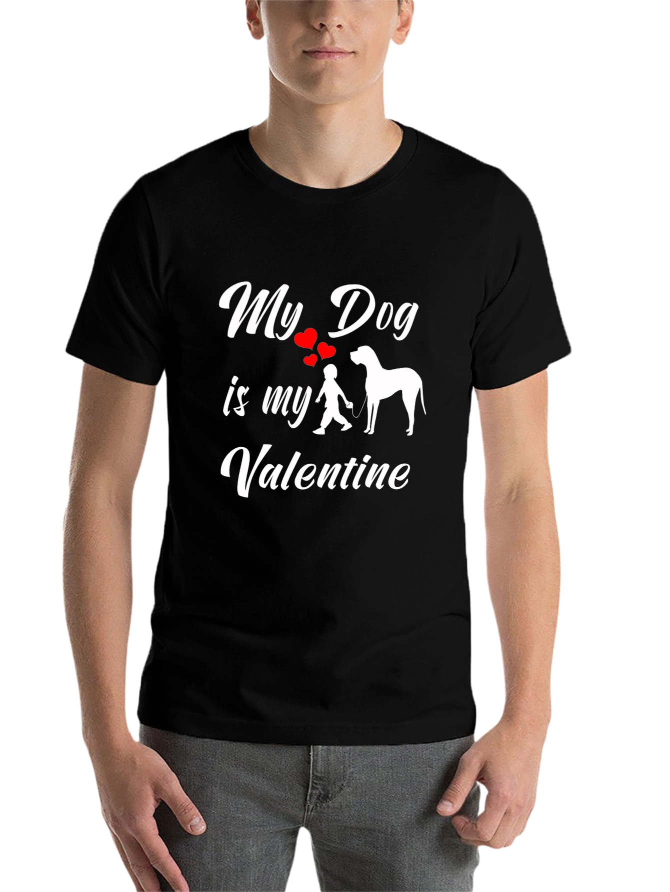 Black My Dog is My Valentine Graphic Tee view 7