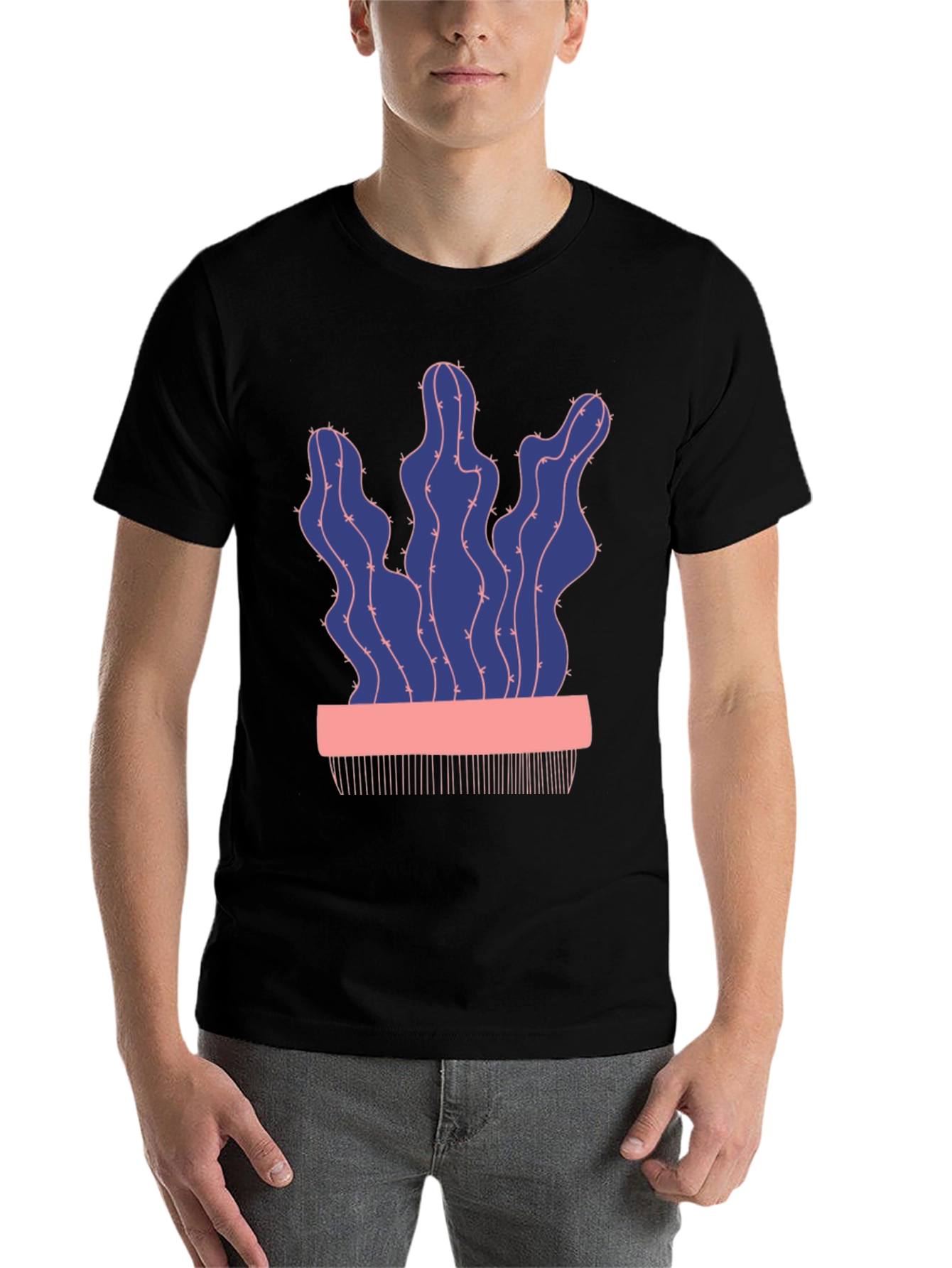Black Cactus Graphic Tee - Trendy Black Shirt view 7