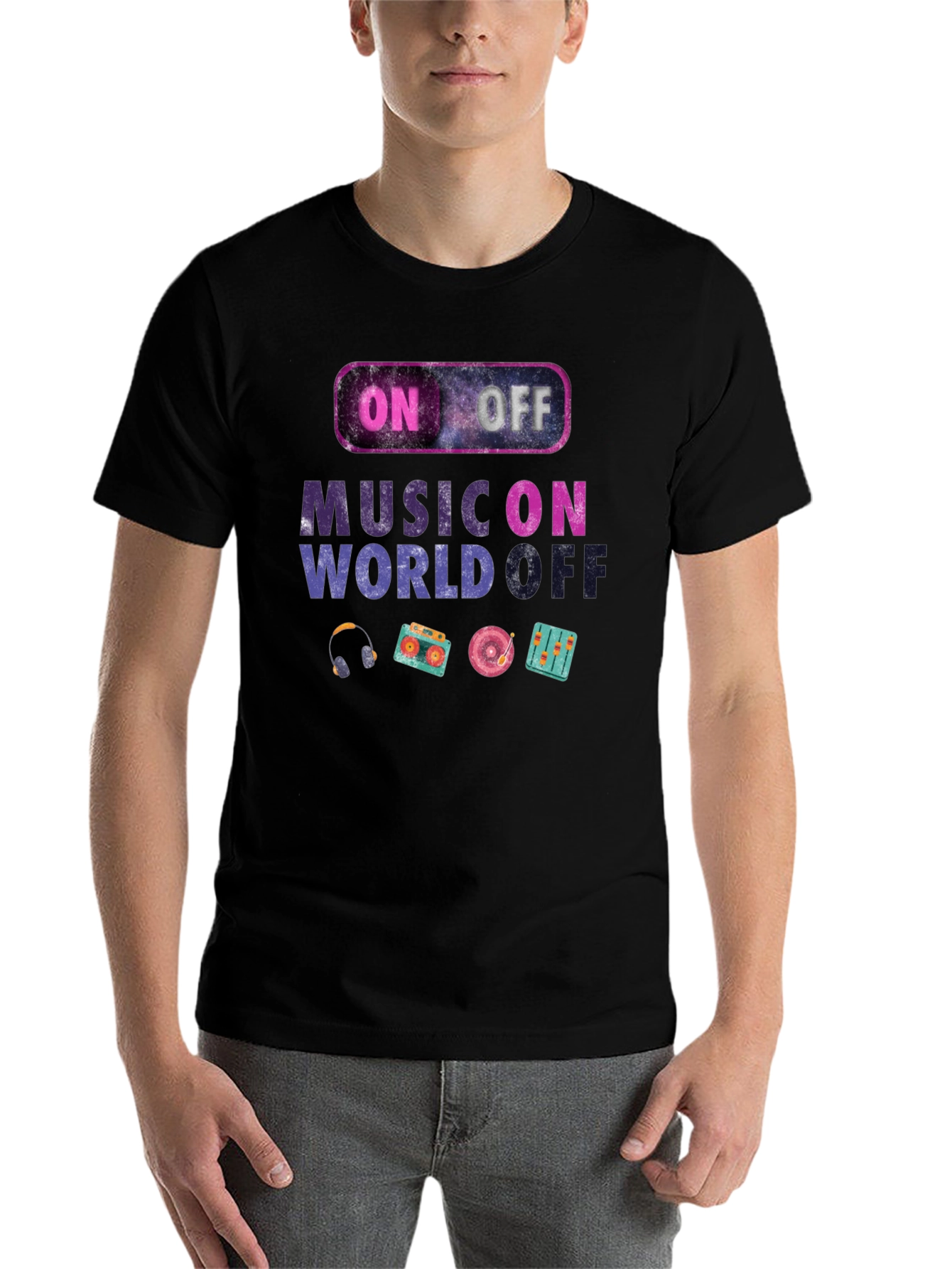 Black Music On World Off Graphic Tee view 7