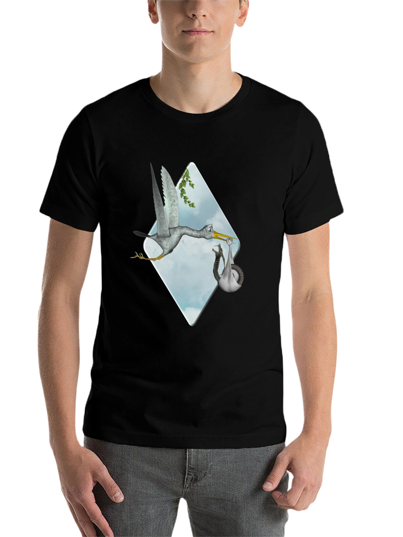 Black Stork Delivery Graphic Tee view 7