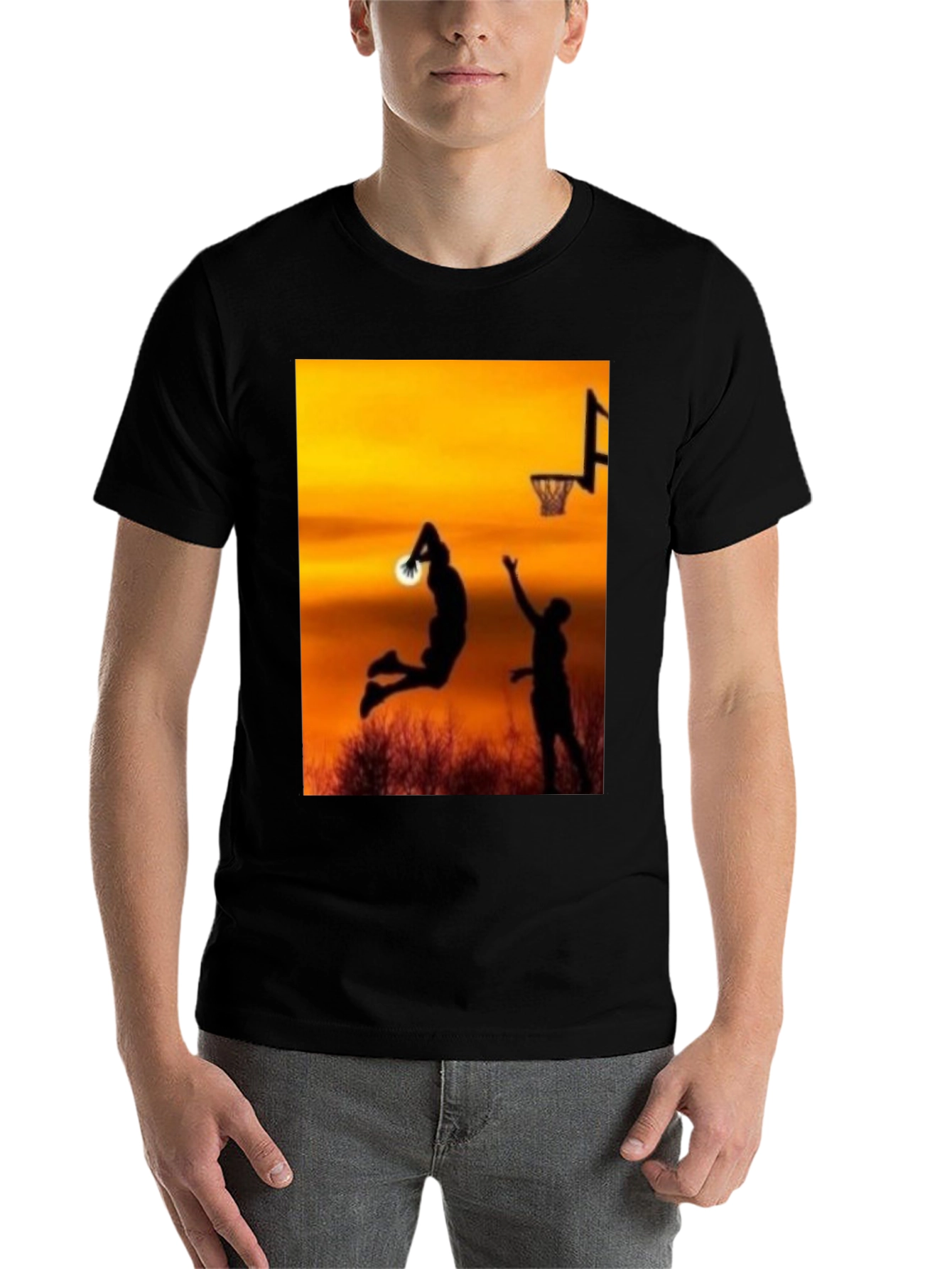 Sunset Basketball Graphic T-Shirt - 7