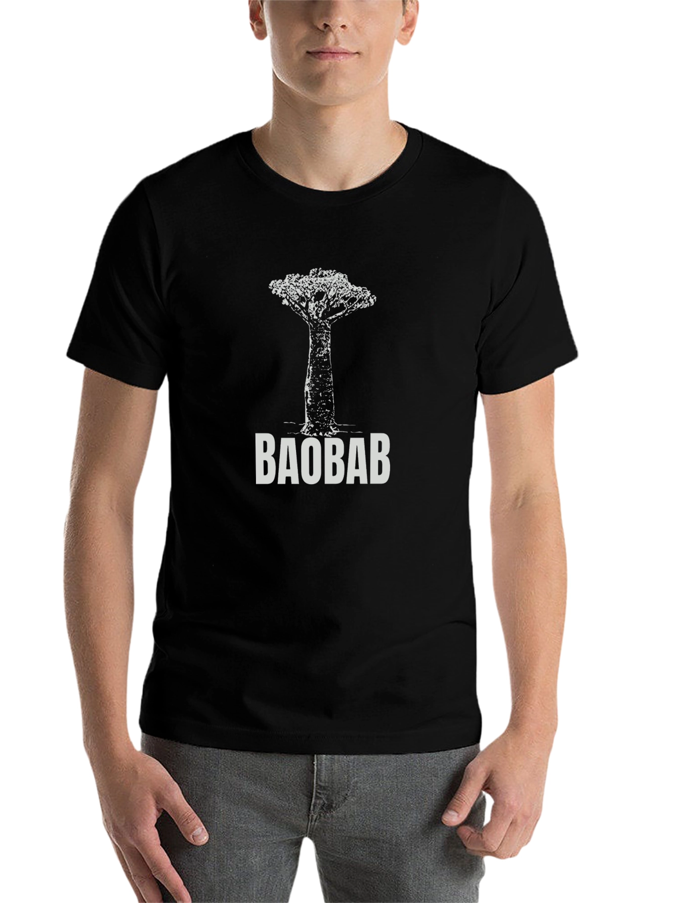 Black Baobab Tree Graphic T-Shirt - Men's Black Tee view 7