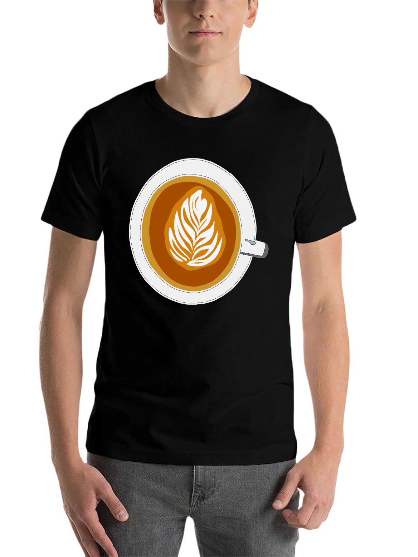 Black Latte Art Graphic Tee - Coffee Lover's Style view 7