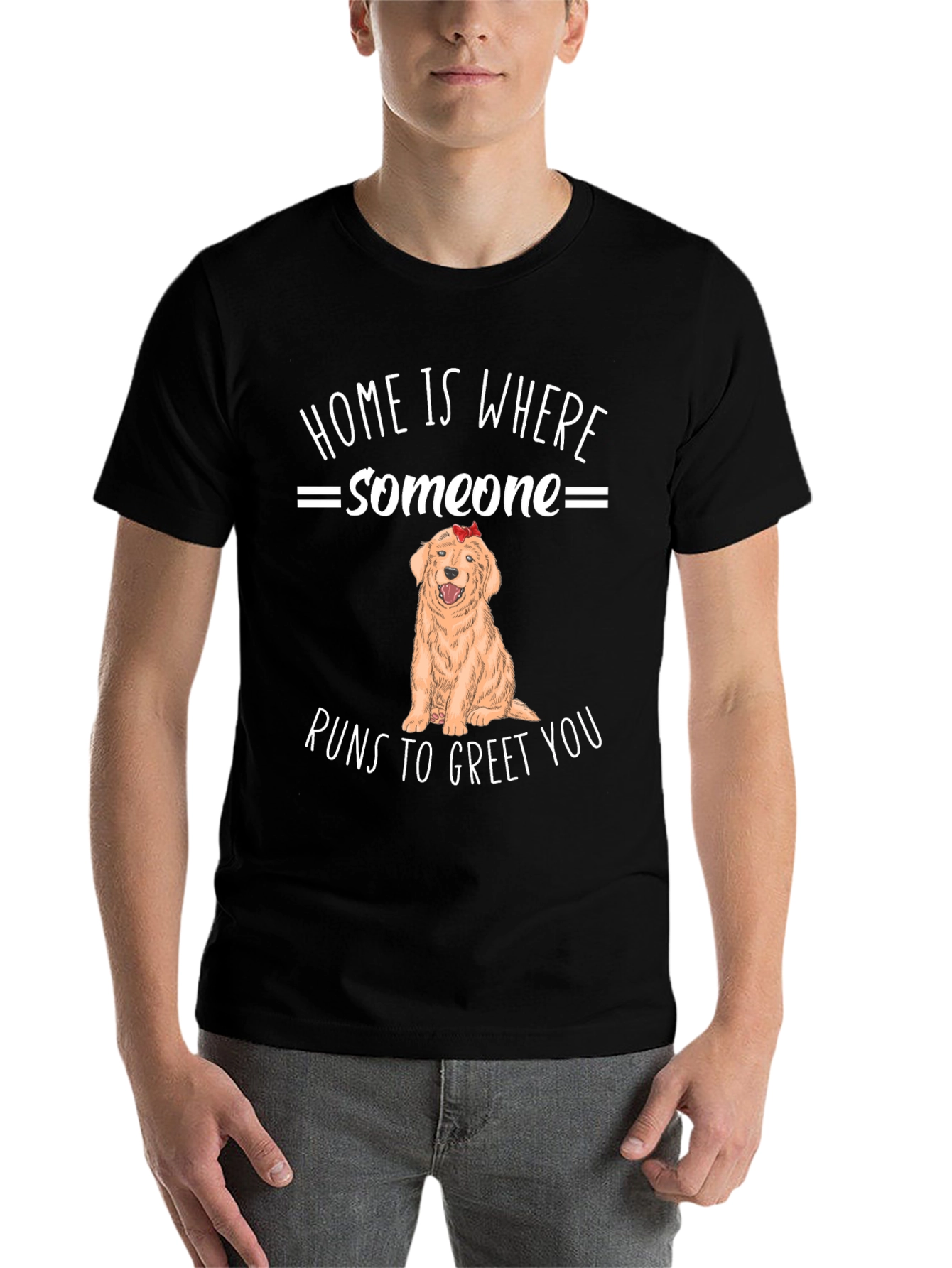 Black Home is Where Someone Runs to Greet You T-Shirt view 7