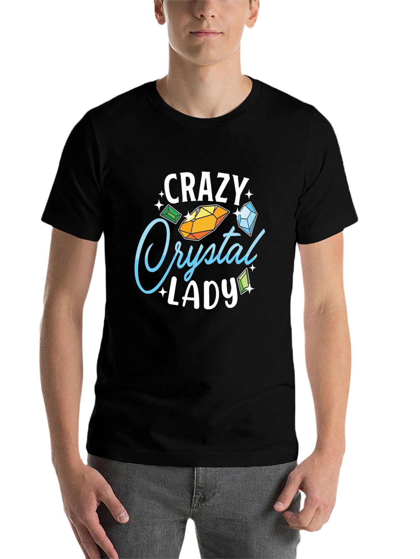 Black Crazy Crystal Lady Graphic Tee - Black view 7