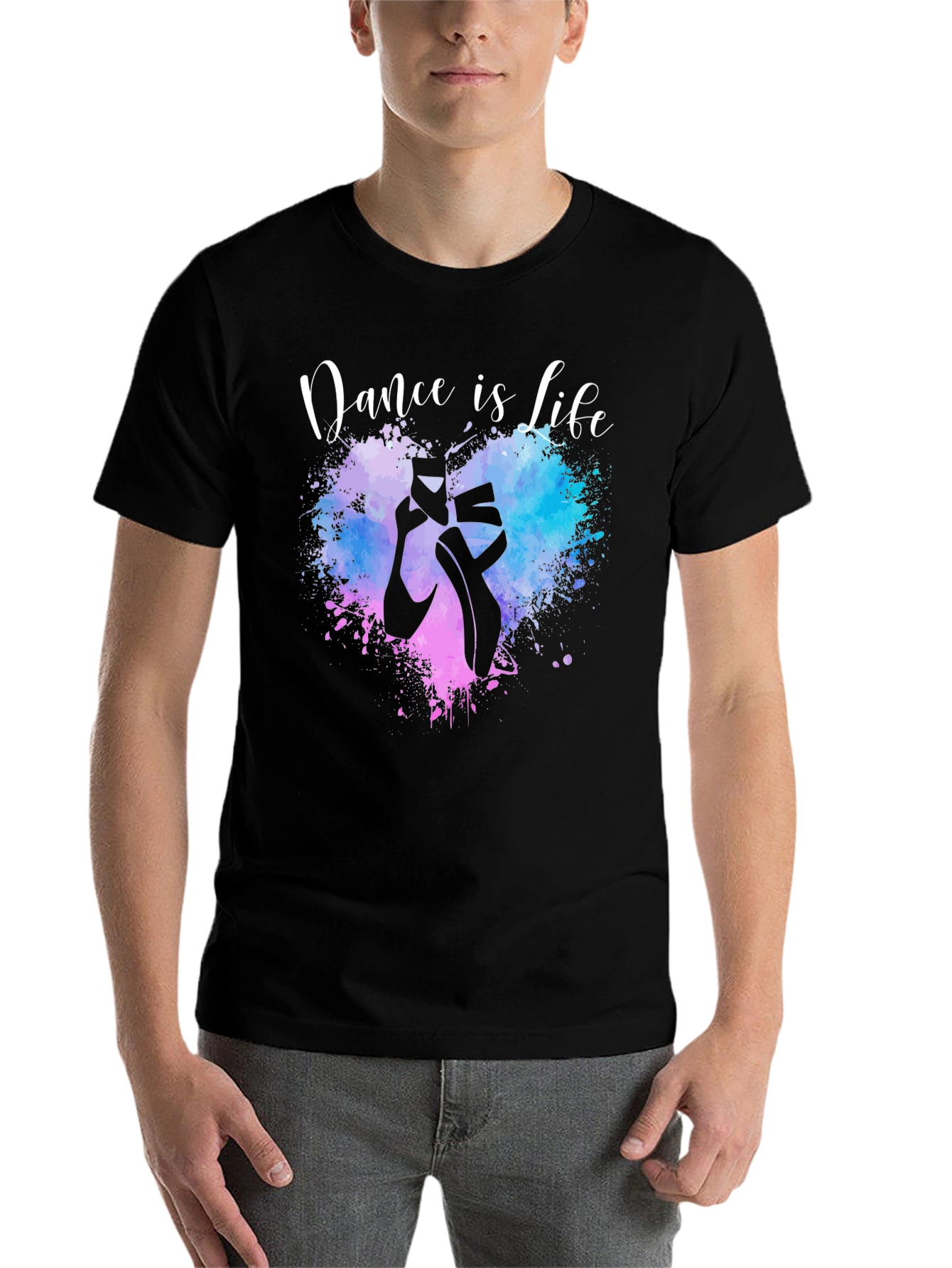 Black Dance is Life T-Shirt - Ballet Shoes Design view 7