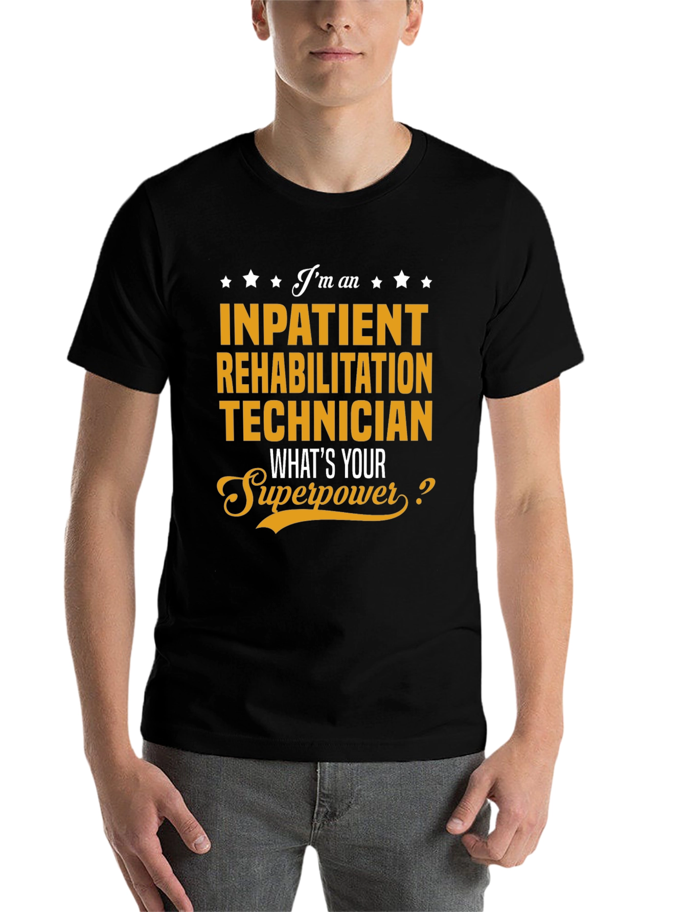 Black Inpatient Rehabilitation Technician T-Shirt view 7