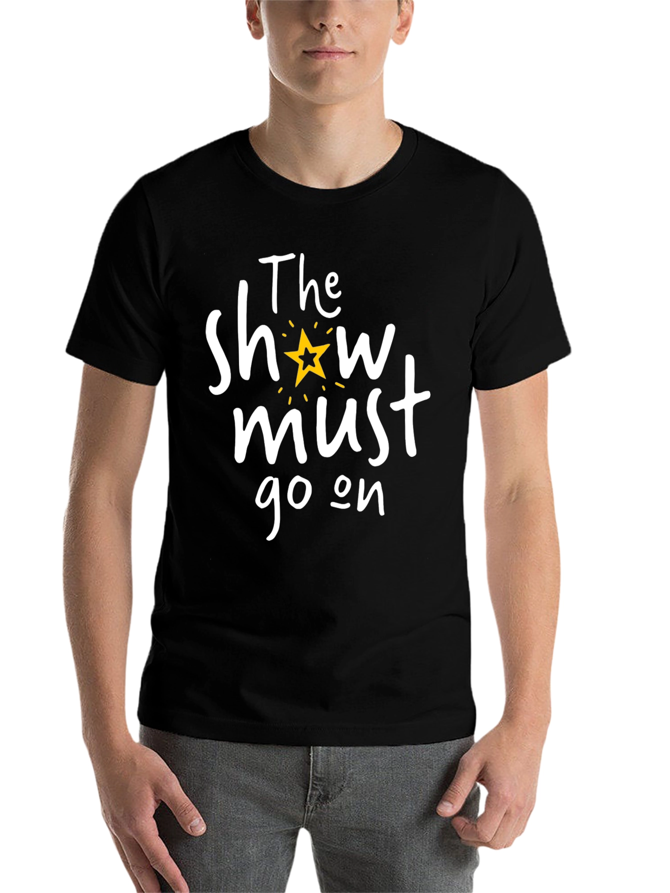 Black The Show Must Go On Graphic Tee view 7