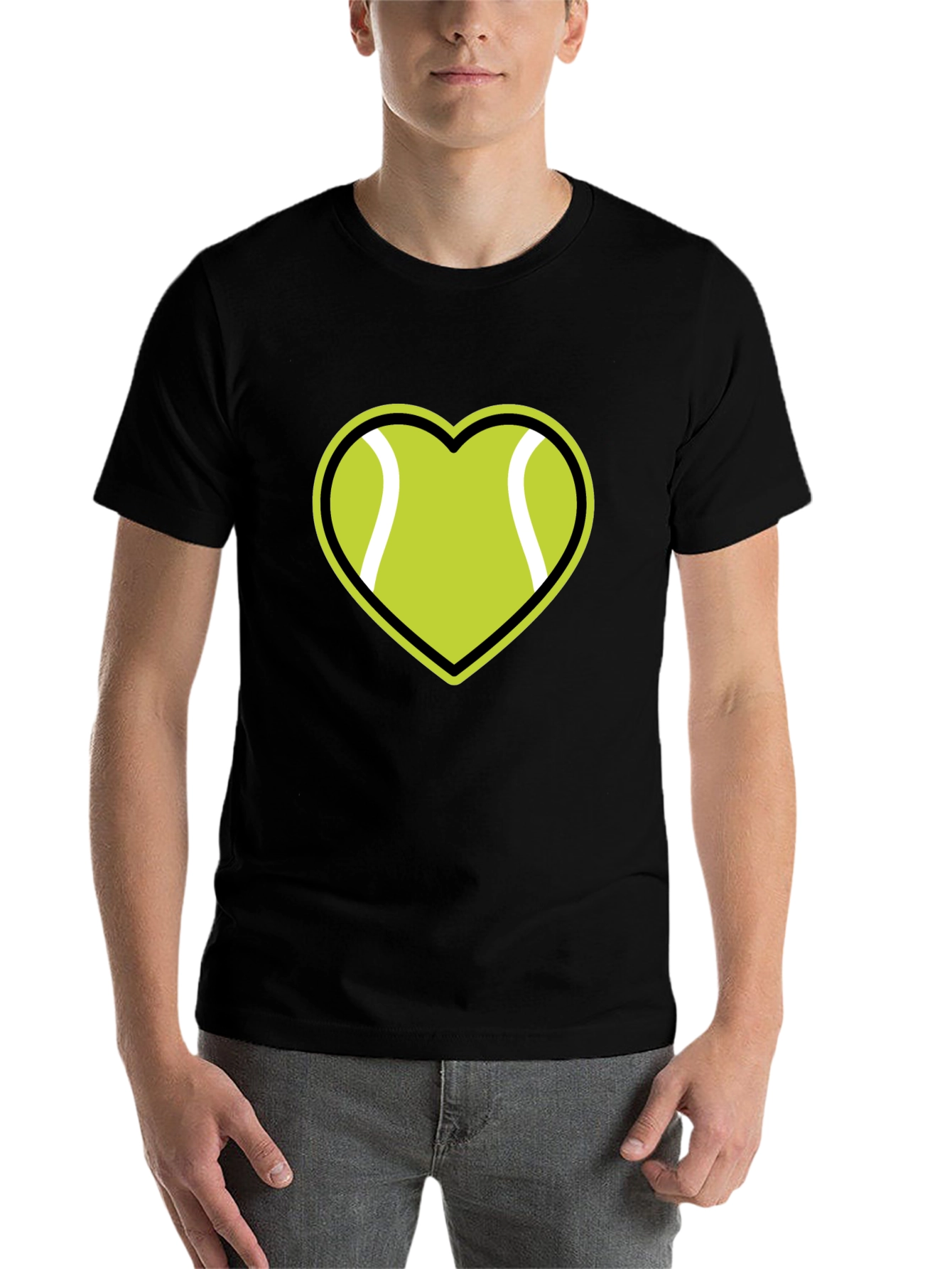 Black Tennis Heart Graphic T-Shirt view 7
