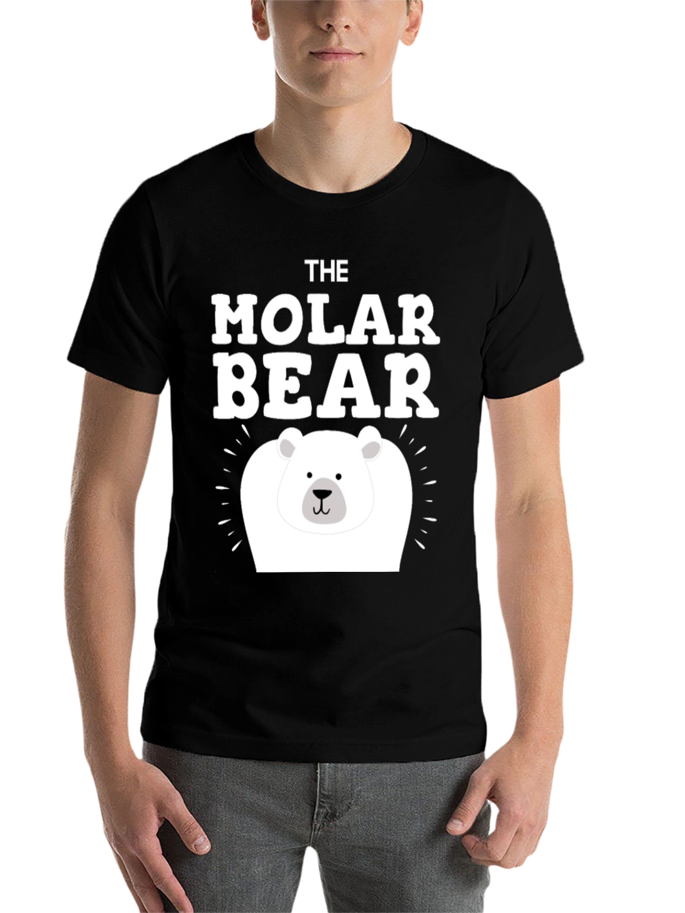 Black The Molar Bear Graphic T-Shirt - Cute Funny Tee view 7