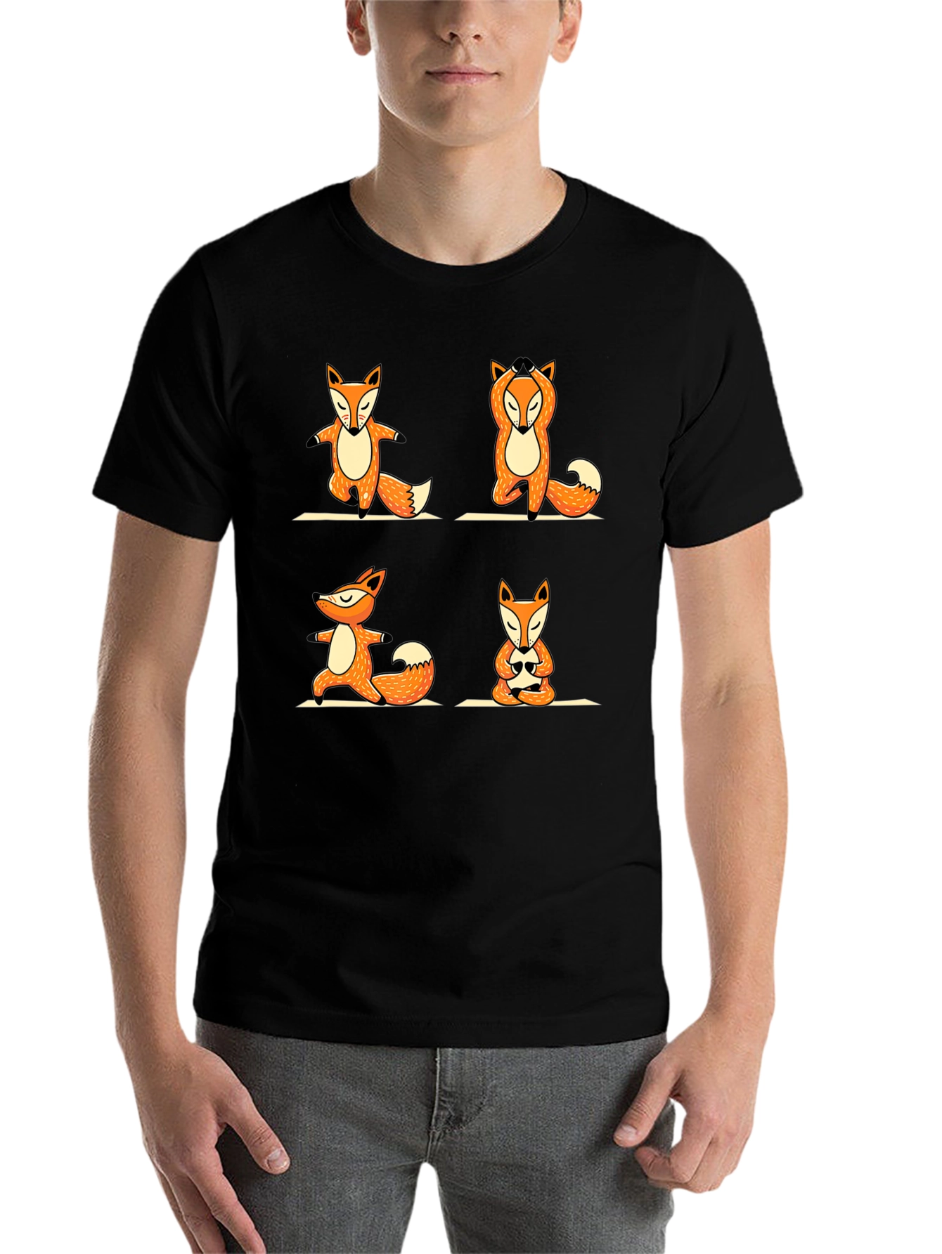 Black Yoga Fox Black T-Shirt view 7