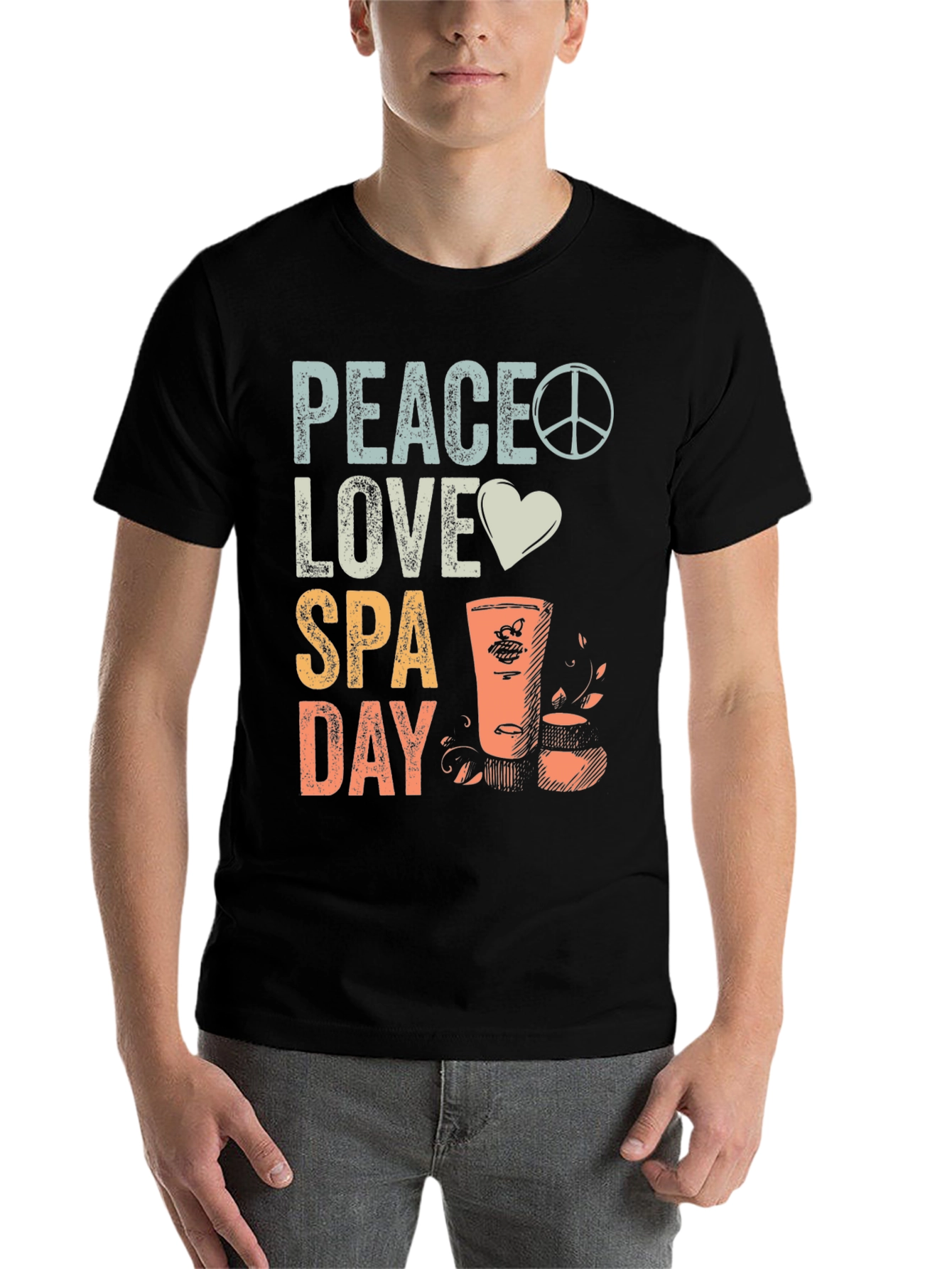 Black Peace Love Spa Day Graphic Tee view 7