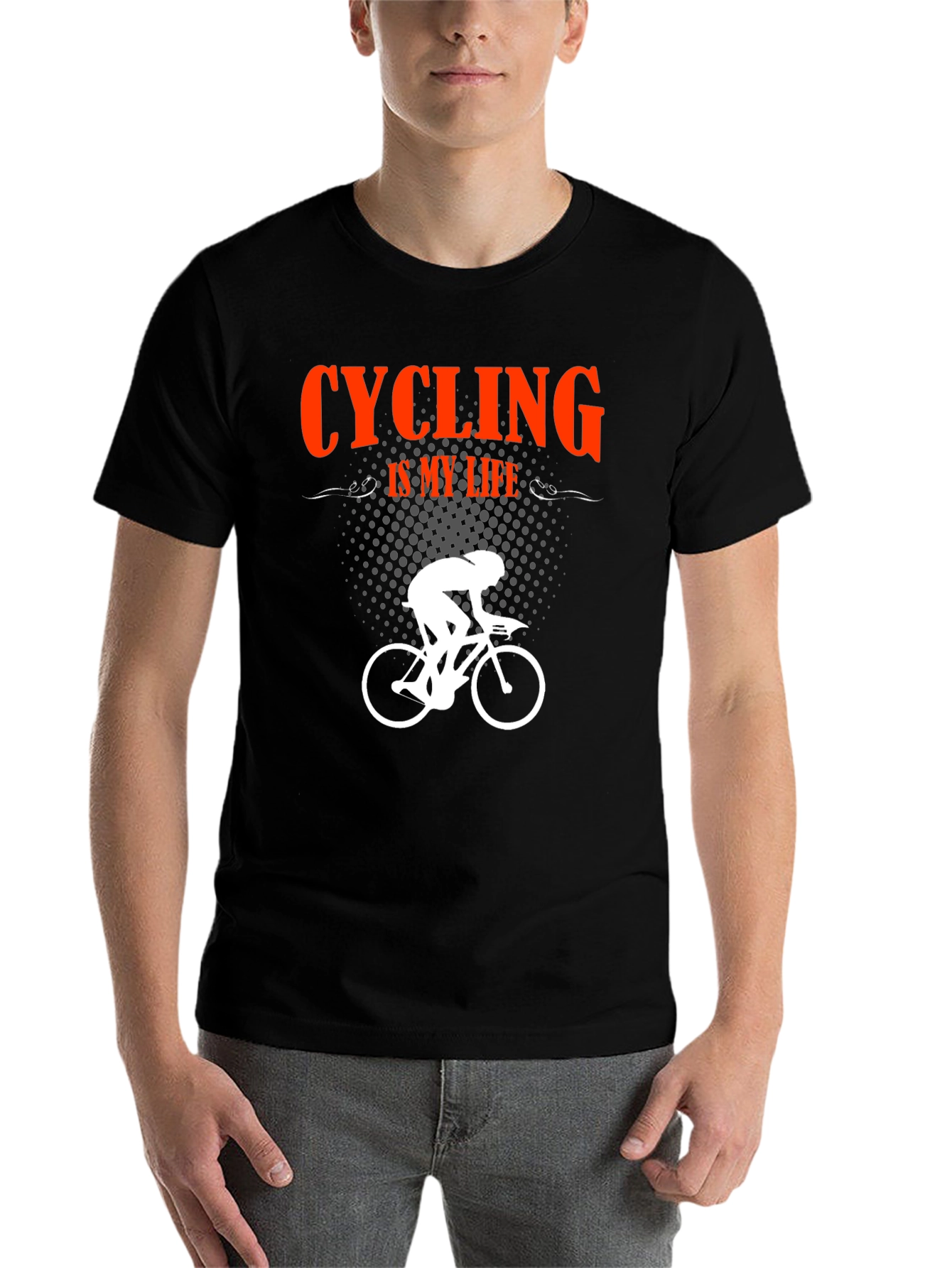 Black Cycling Is My Life Black T-Shirt view 7