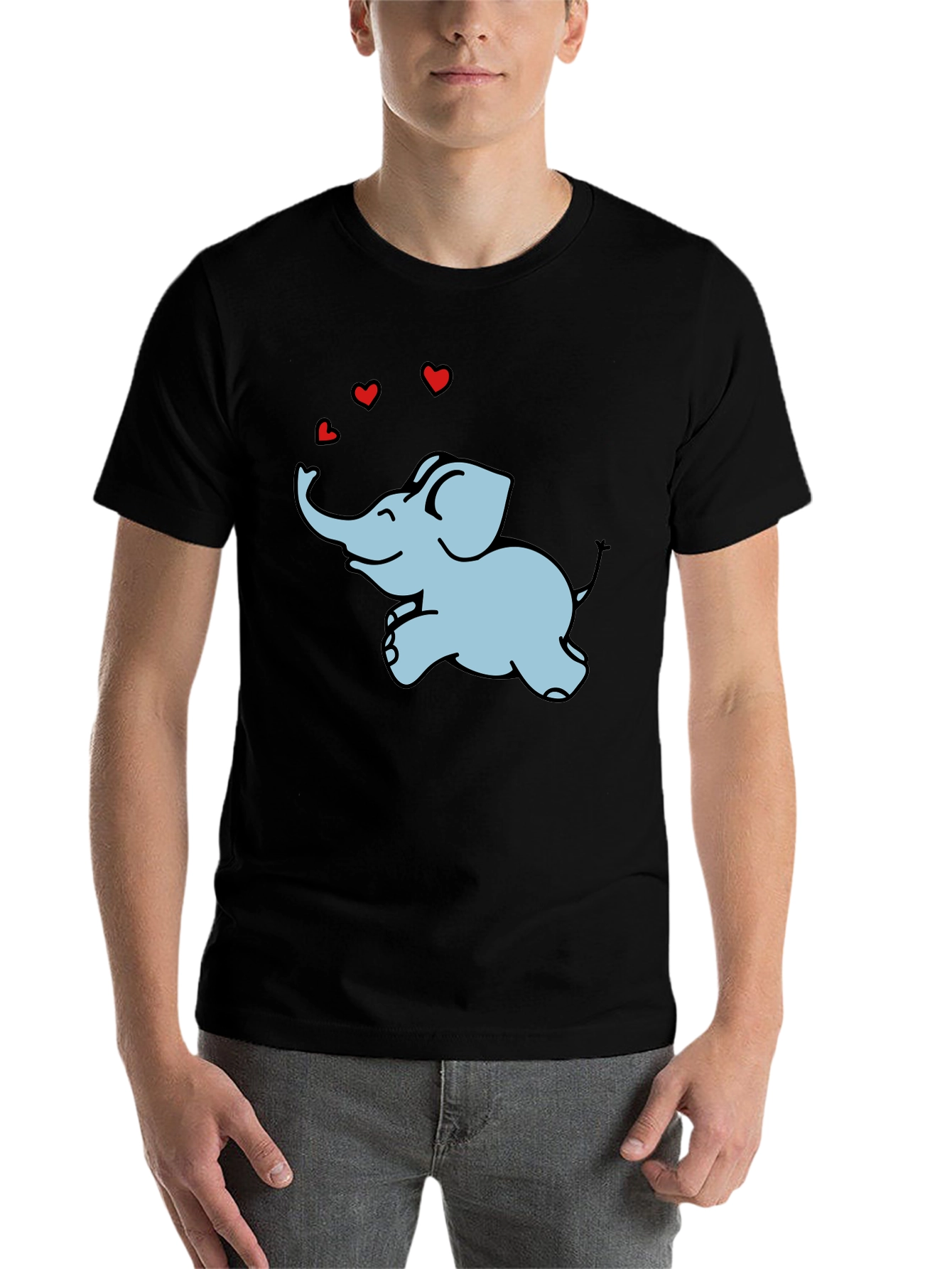Black Elephant Love Graphic Tee - Unisex Comfort Fit view 7