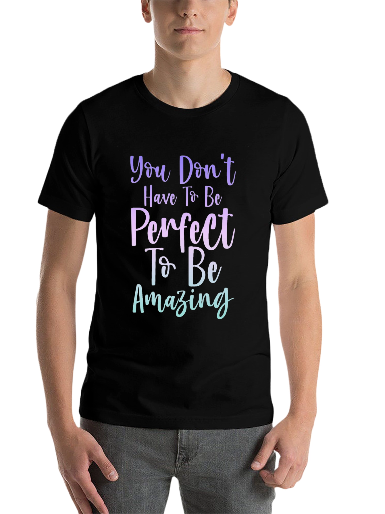 Black Inspirational Message Tee: Be Amazing view 7