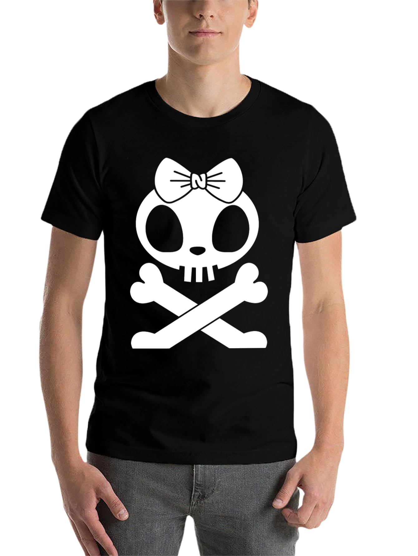Black Skull & Crossbones Bow T-Shirt view 7