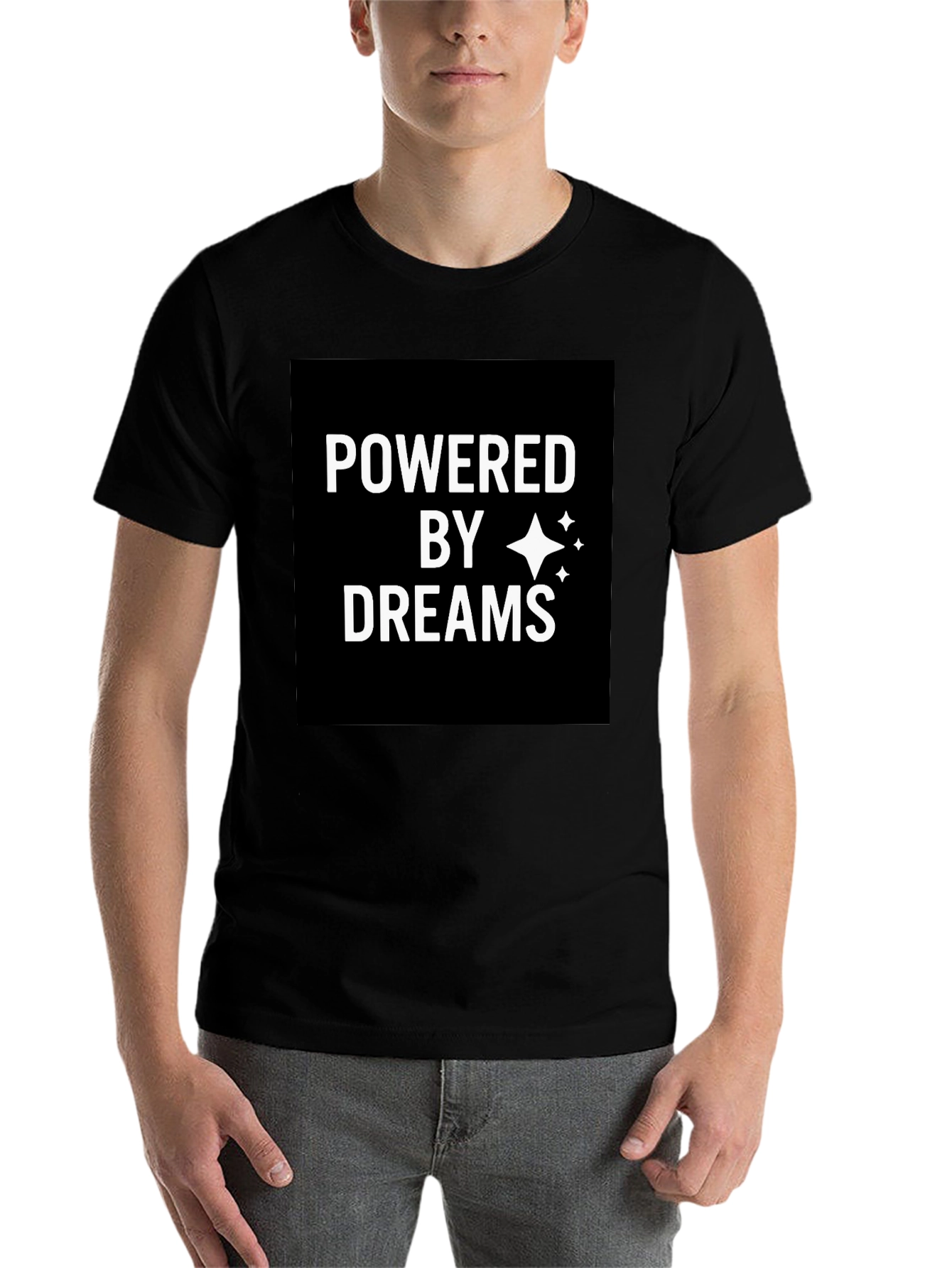 Black Powered by Dreams Black Graphic T-Shirt view 7