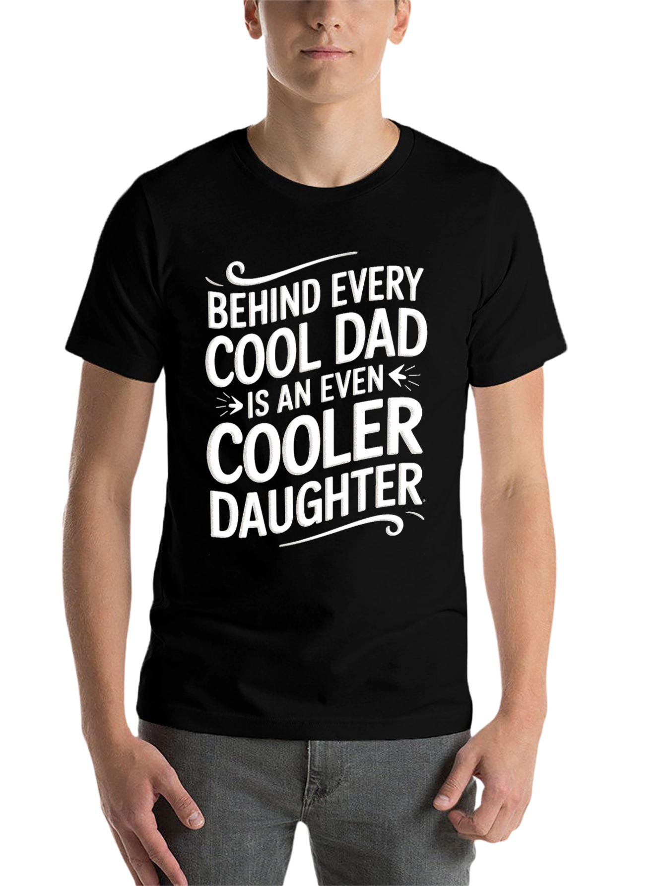 Black Cool Dad & Daughter Graphic T-Shirt view 7