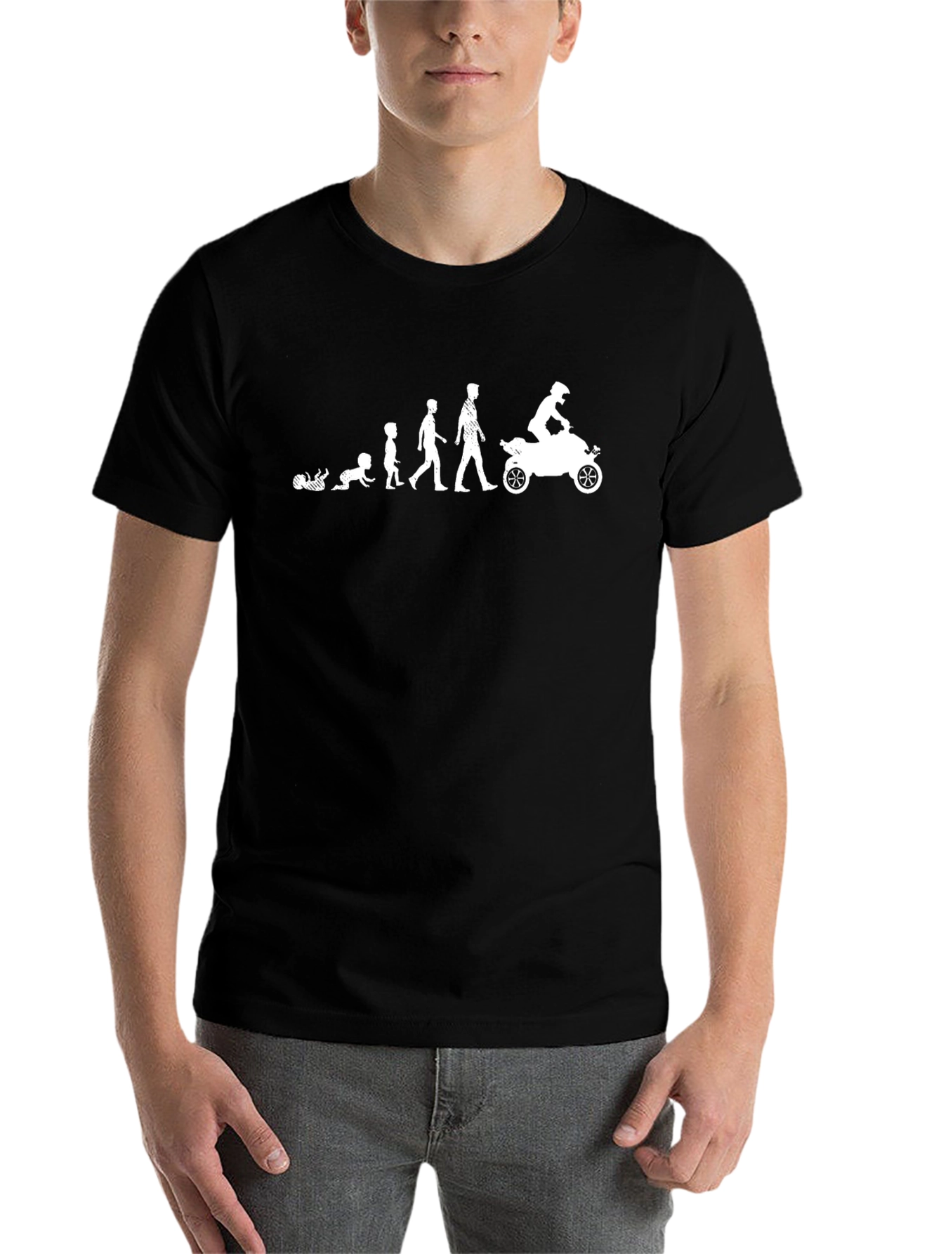Black Evolution of a Rider Graphic T-Shirt view 7