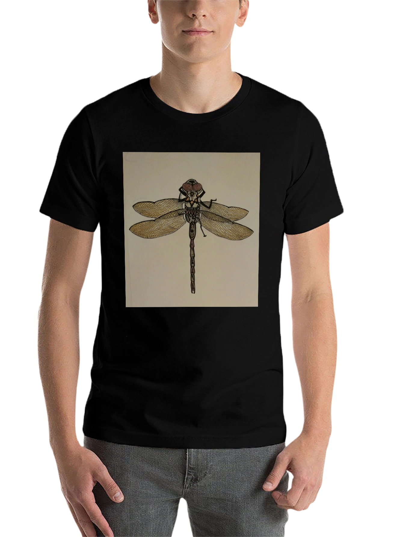 Black Dragonfly Graphic Tee - Unique Insect Design view 7