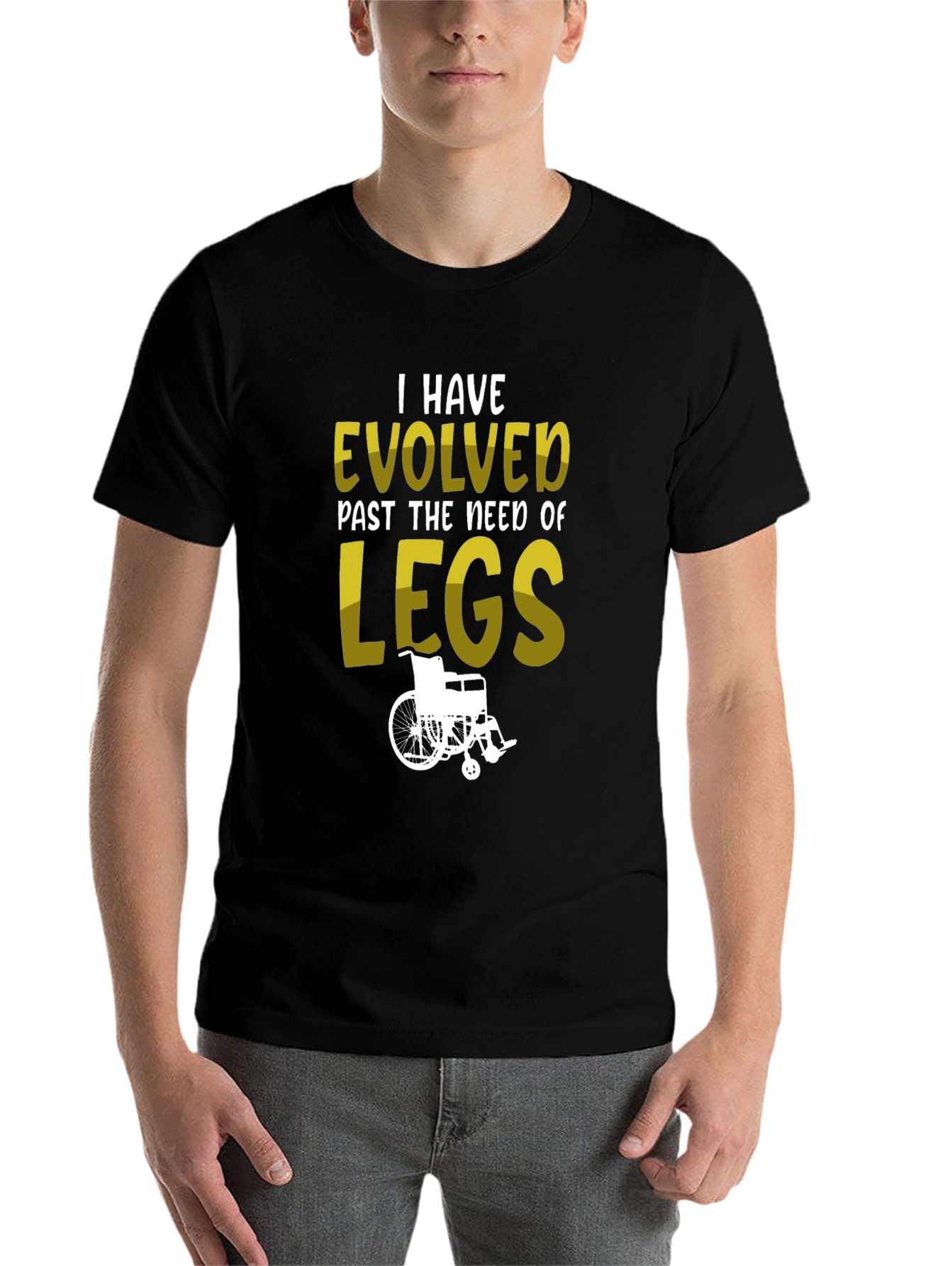 Evolved Past Legs T-Shirt - Wheelchair Humor Tee - 7