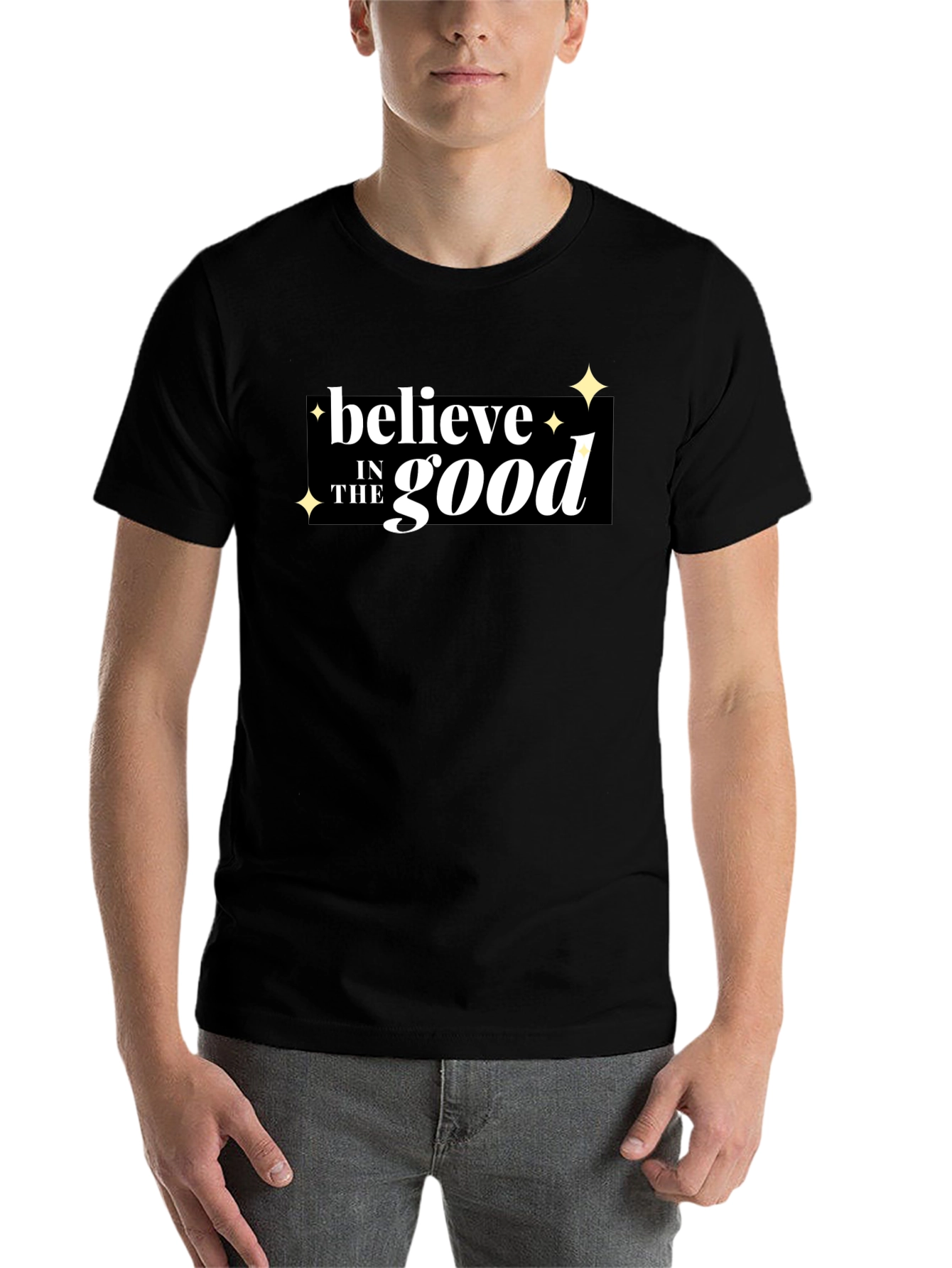 Black Believe in the Good Graphic T-Shirt view 7
