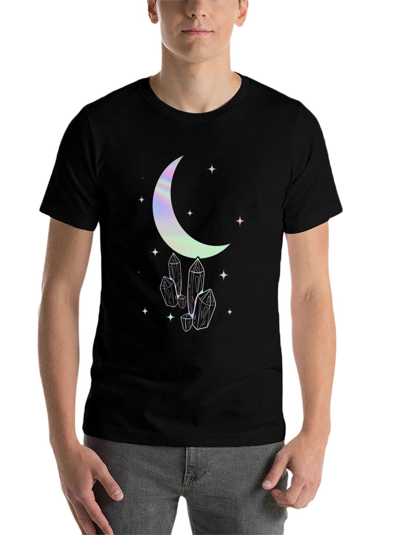 Black Moon & Crystal Graphic Tee - Black view 7