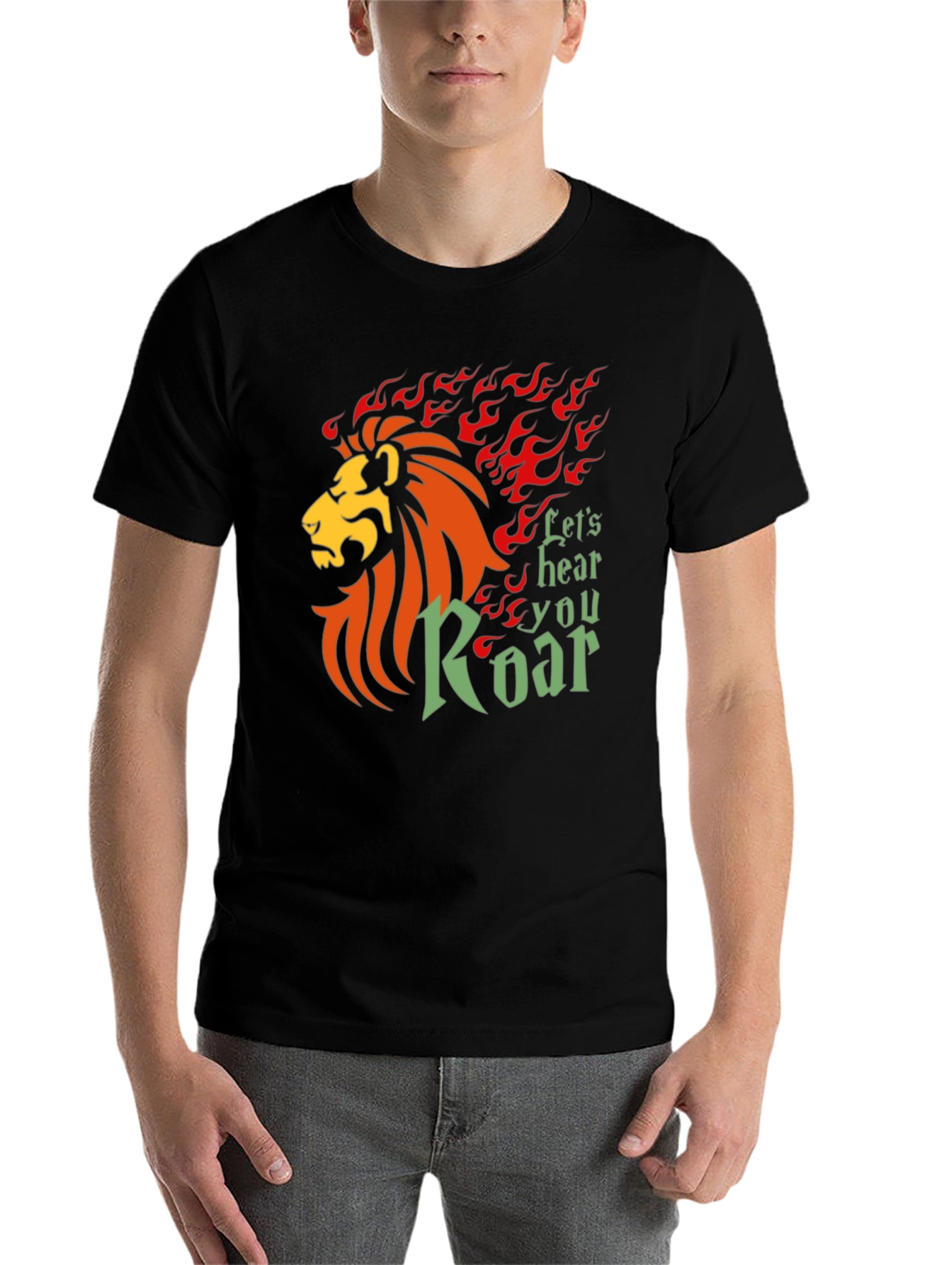 Black Lion Roar Graphic Tee - Bold Statement Shirt view 7