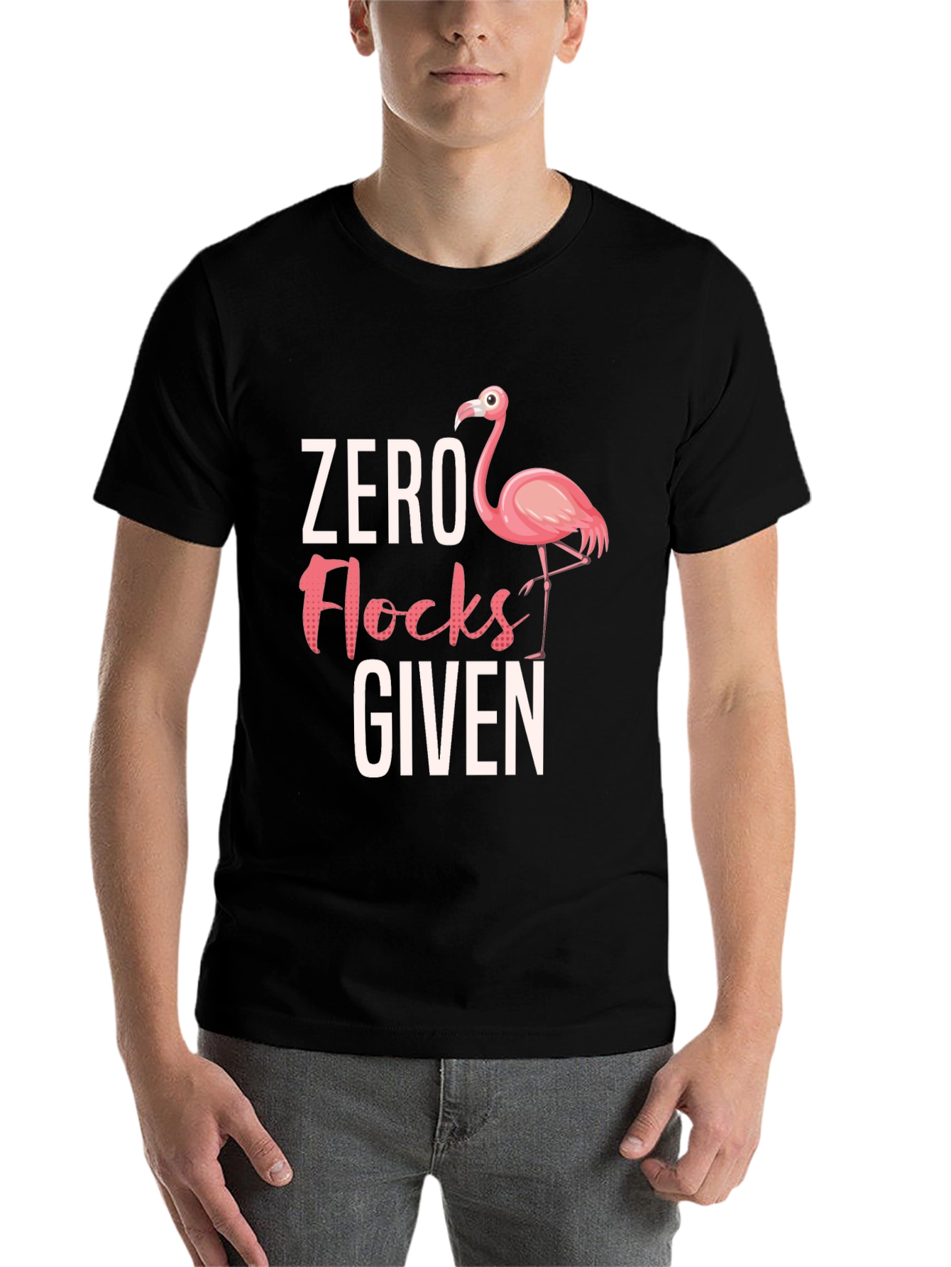 Black Zero Flocks Given Flamingo Graphic Tee view 7