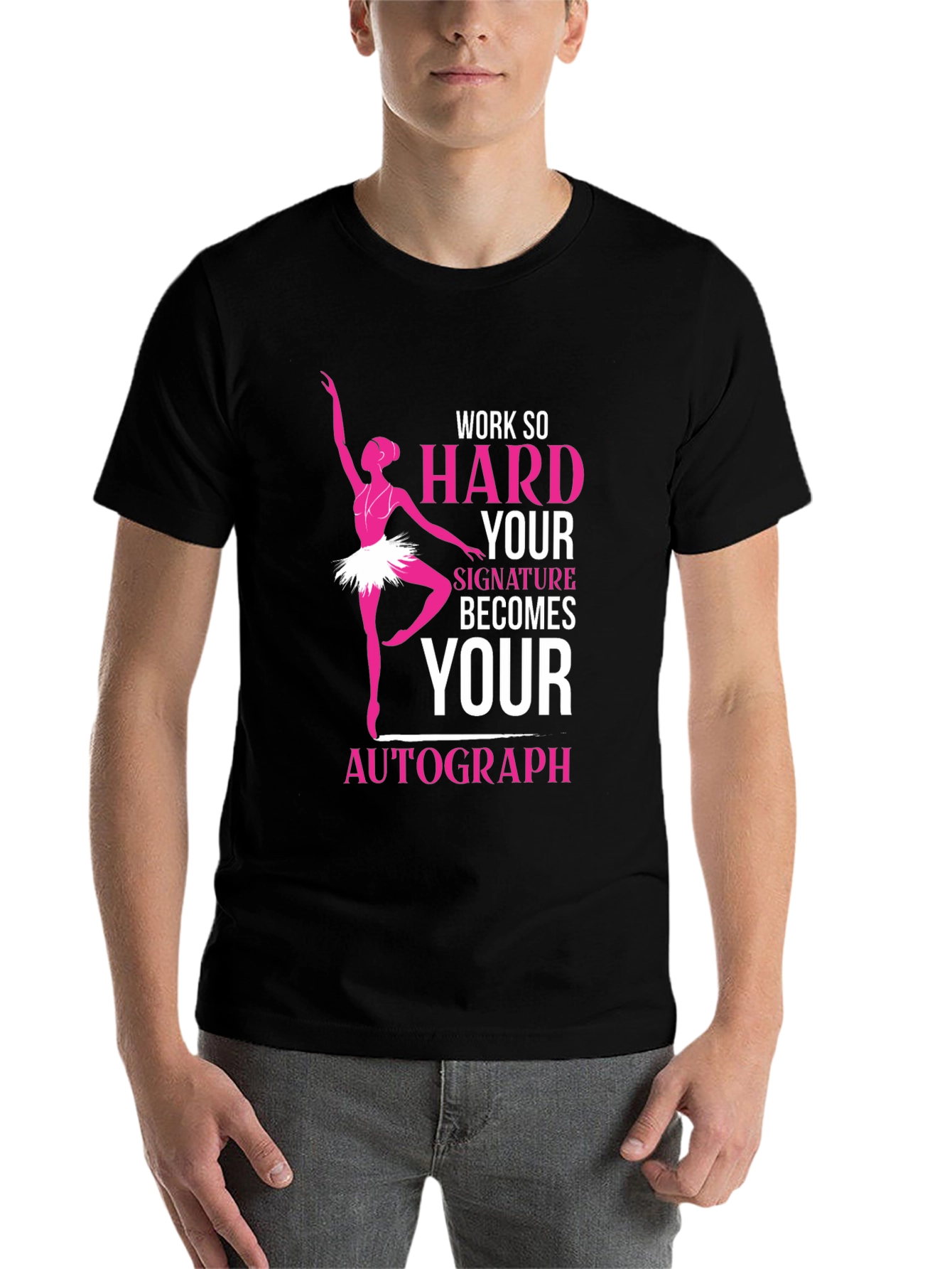 Black Ballerina Dance T-Shirt - Work Hard Signature Autograph view 7