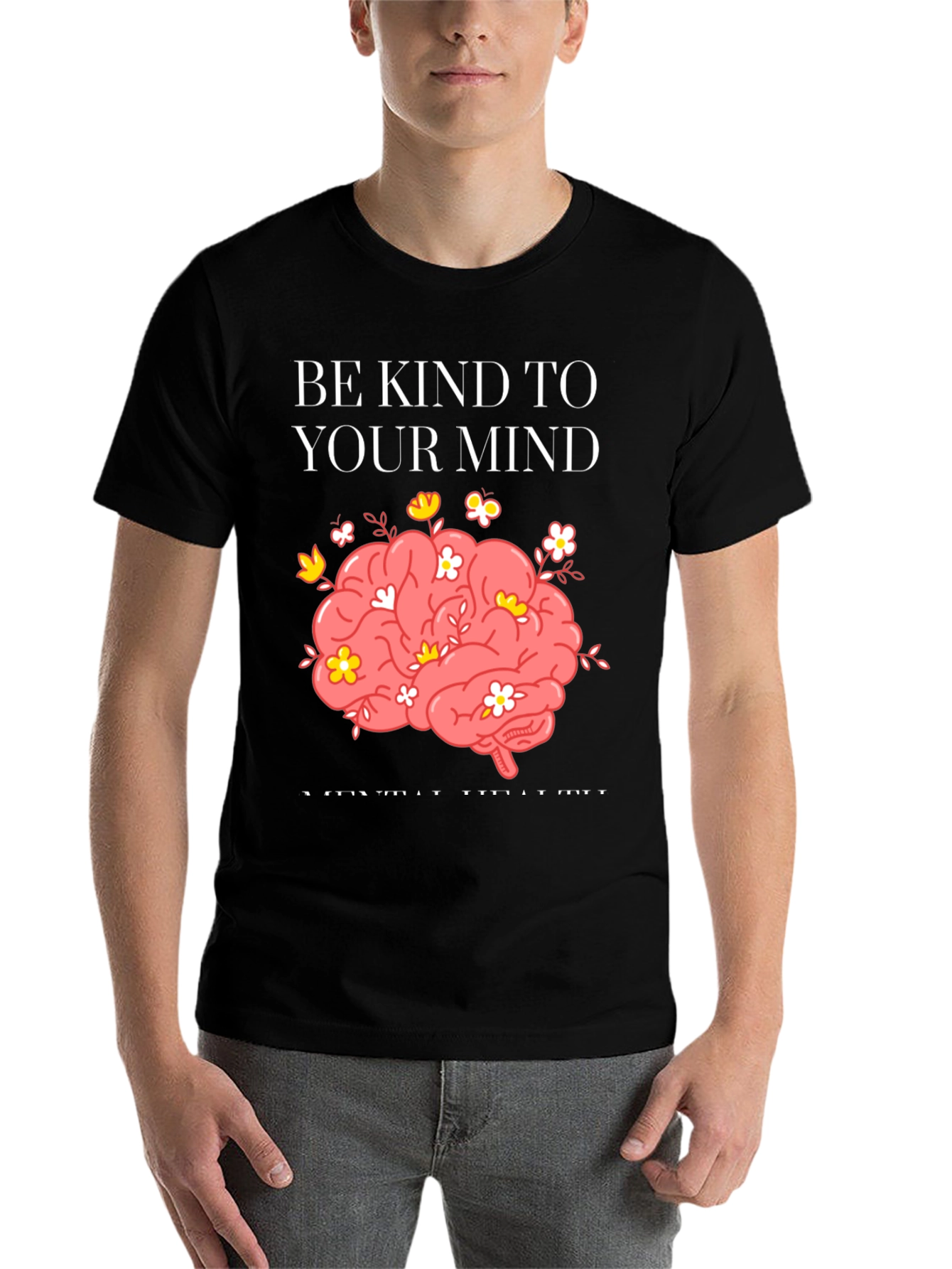 Black Be Kind To Your Mind Graphic Tee view 7