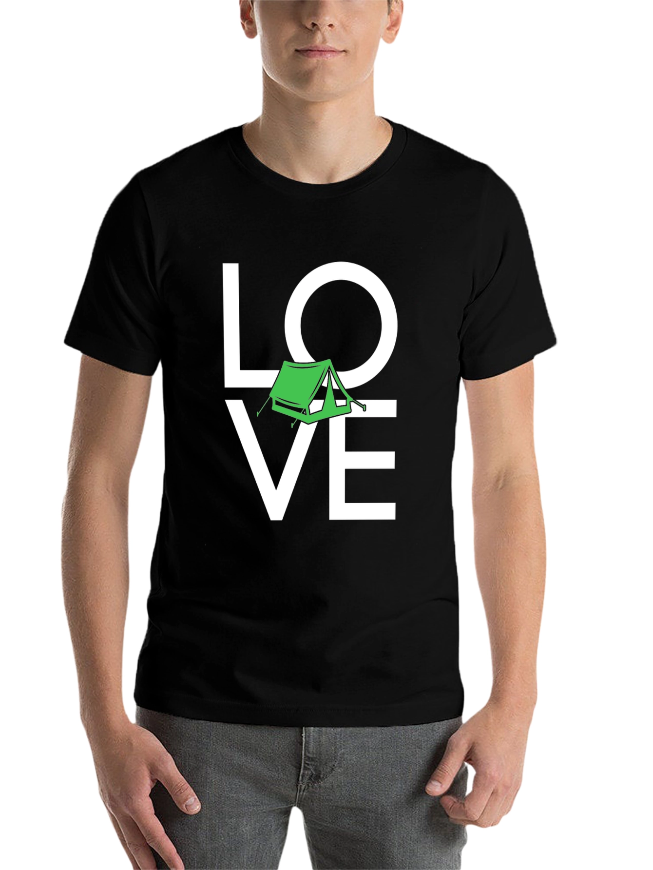 Black Love Camping Black Graphic T-Shirt view 7