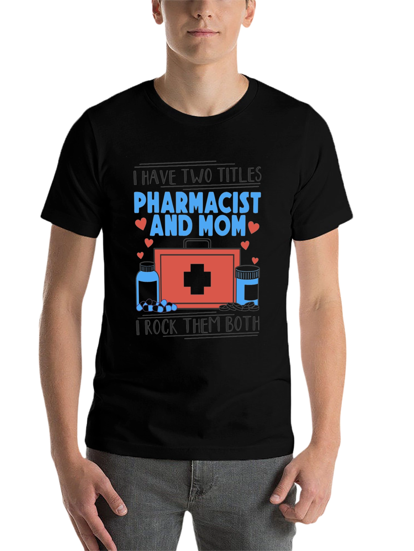 Black Pharmacist Mom T-Shirt - I Rock Them Both view 7