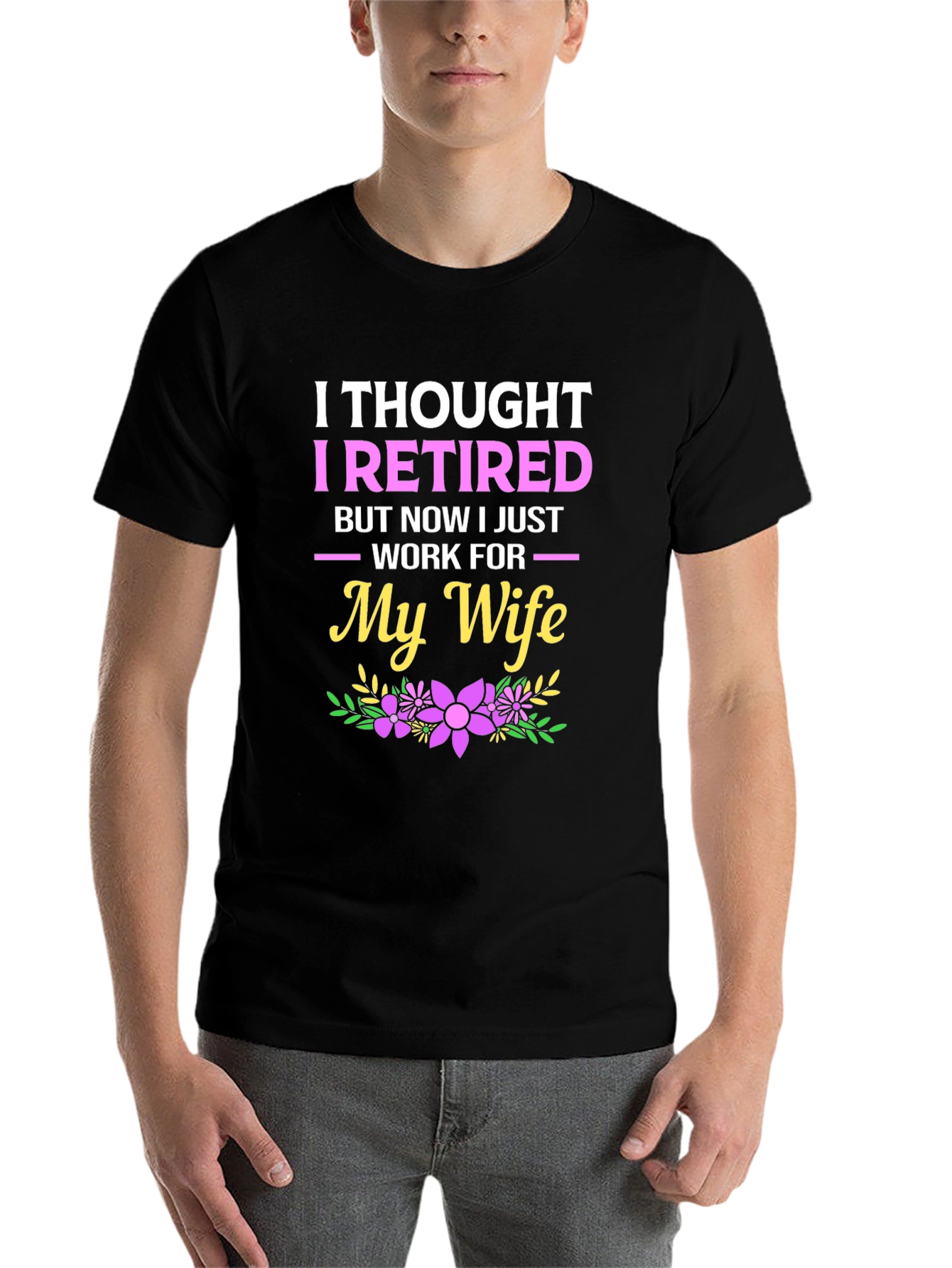 Black Retired Funny Graphic T-Shirt view 7