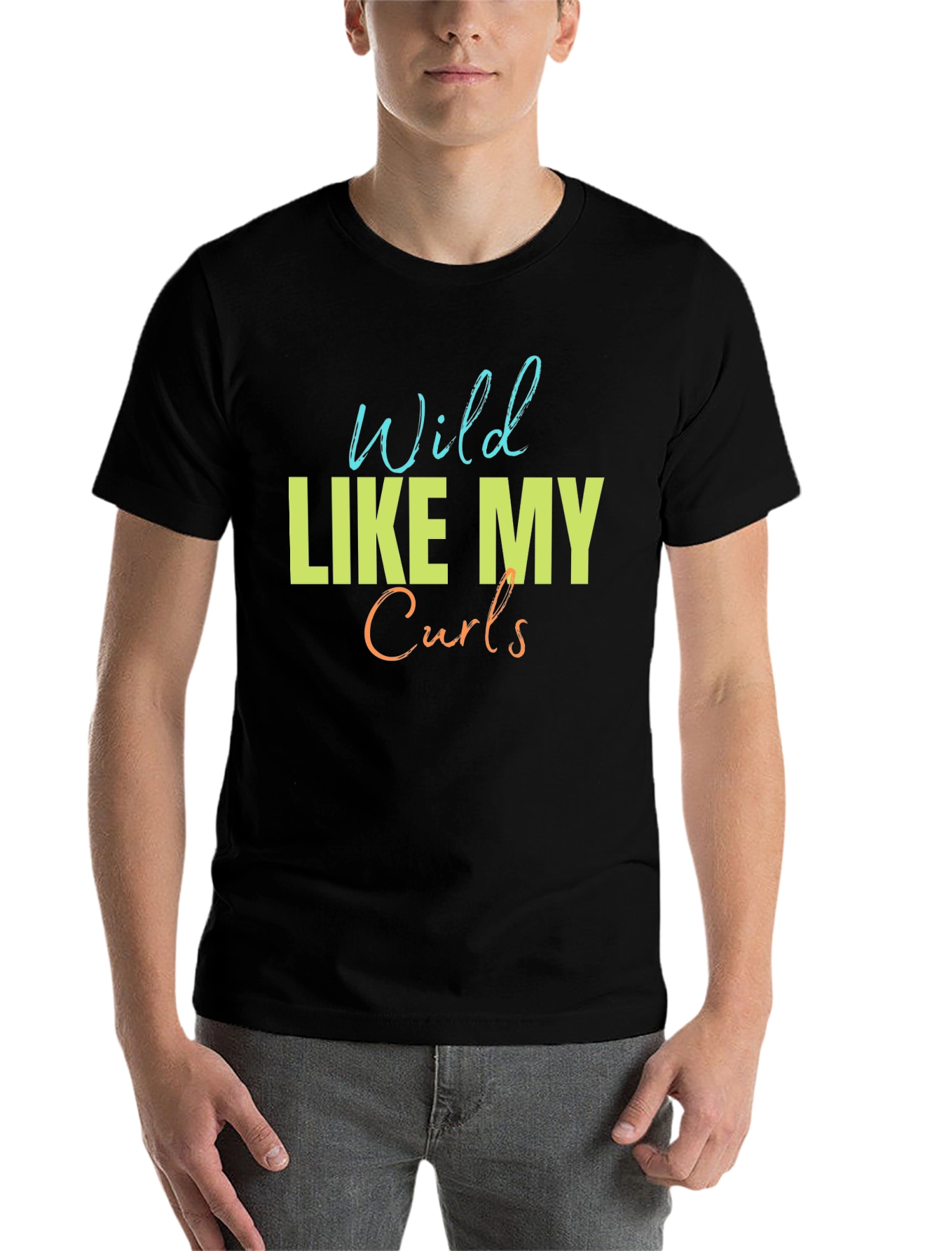 Black Wild Like My Curls T-Shirt - Fun Graphic Tee view 7