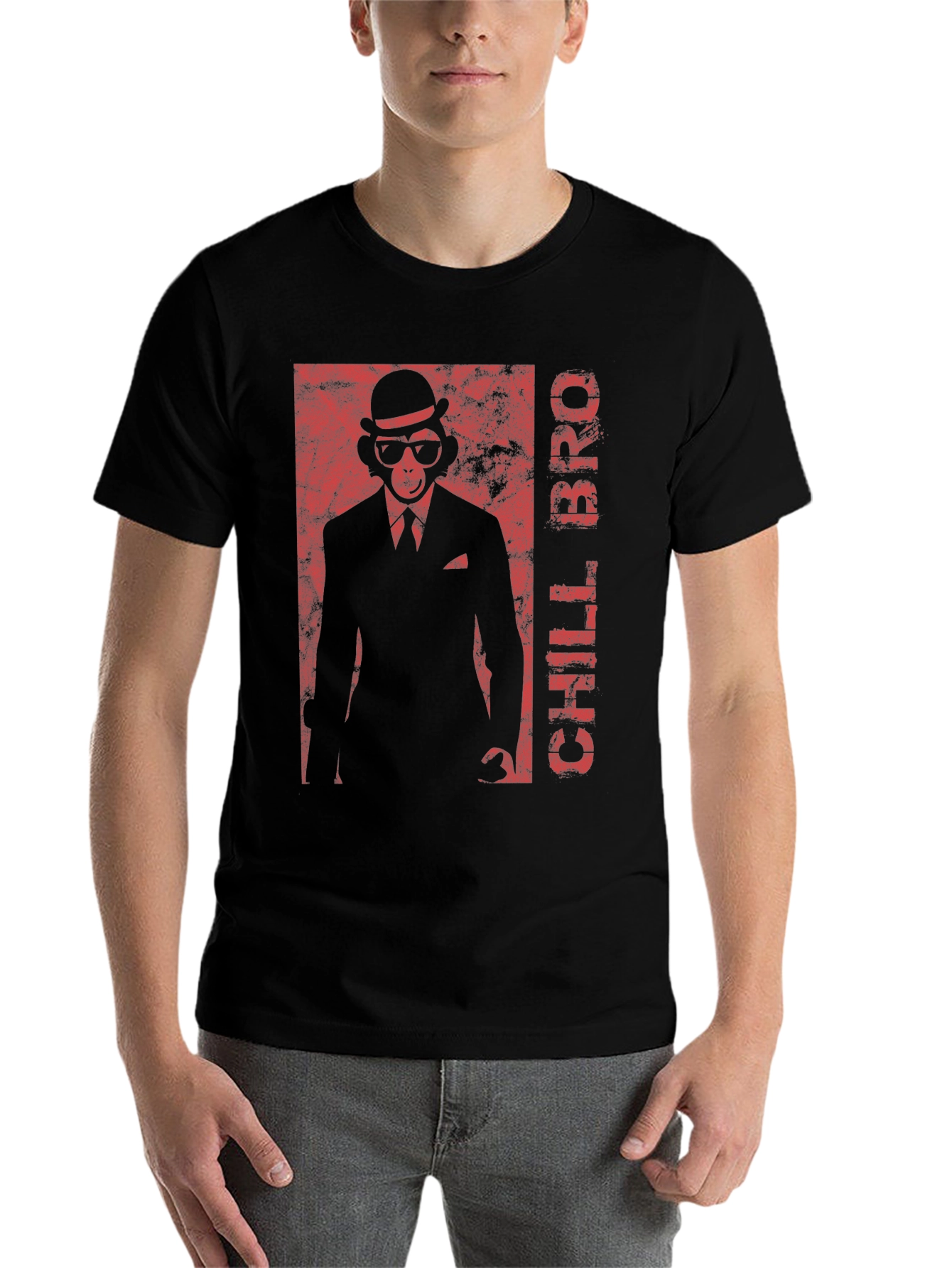Black Chill Bro Monkey Graphic T-Shirt view 7