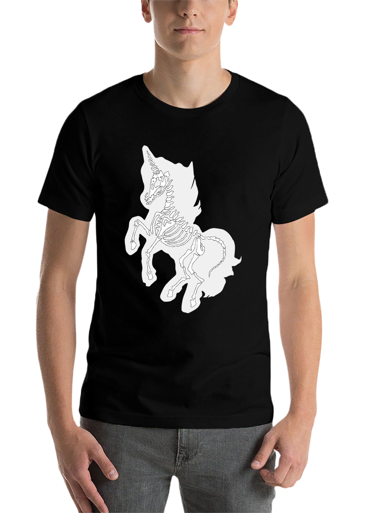 Black Unicorn Skeleton Graphic Tee - Black T-Shirt view 7