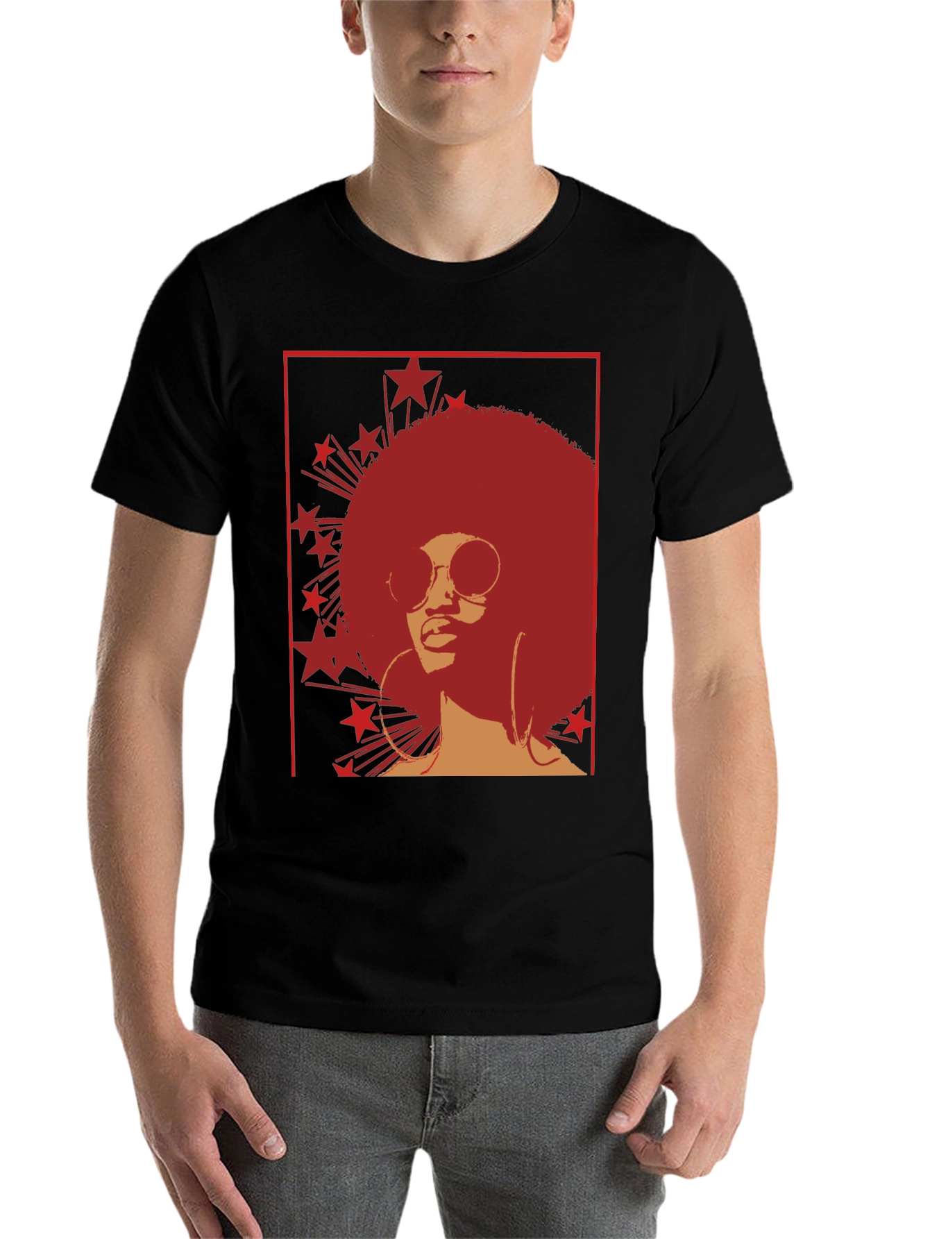 Retro Afro Star Graphic Tee - Cool Vintage Style - 7
