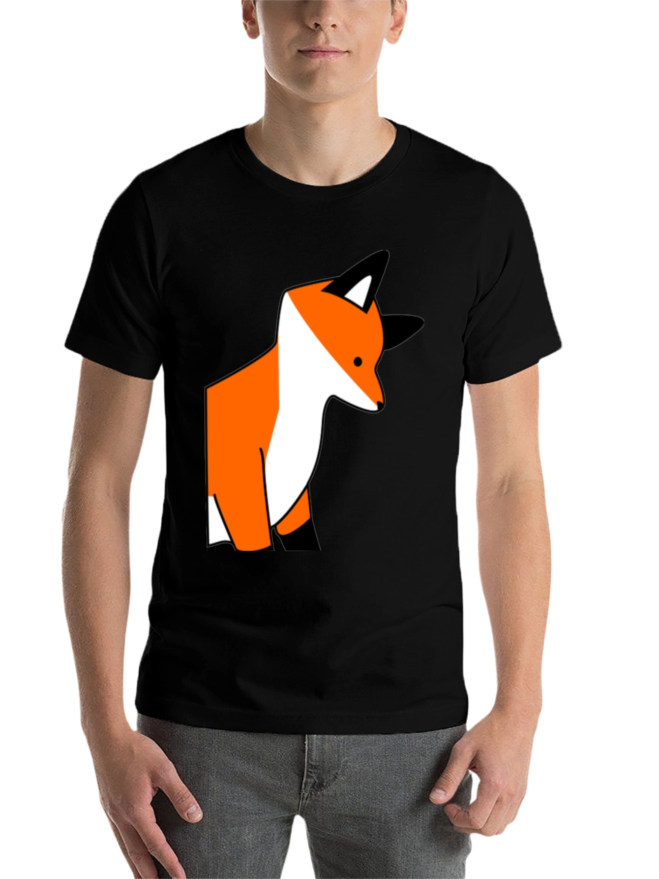 Black Fox Graphic Print Black T-Shirt view 7