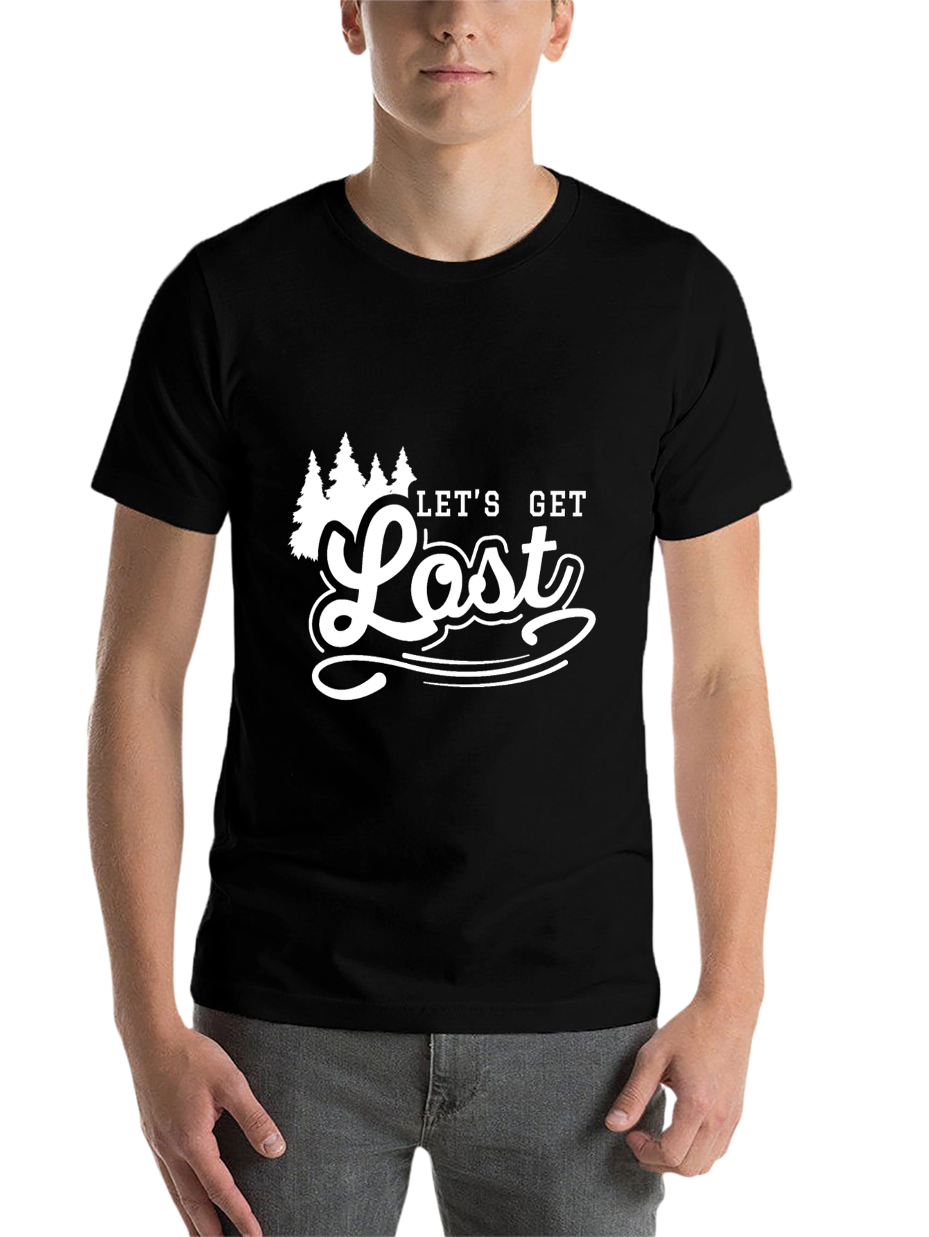 Black Let's Get Lost Graphic T-Shirt - Black view 7